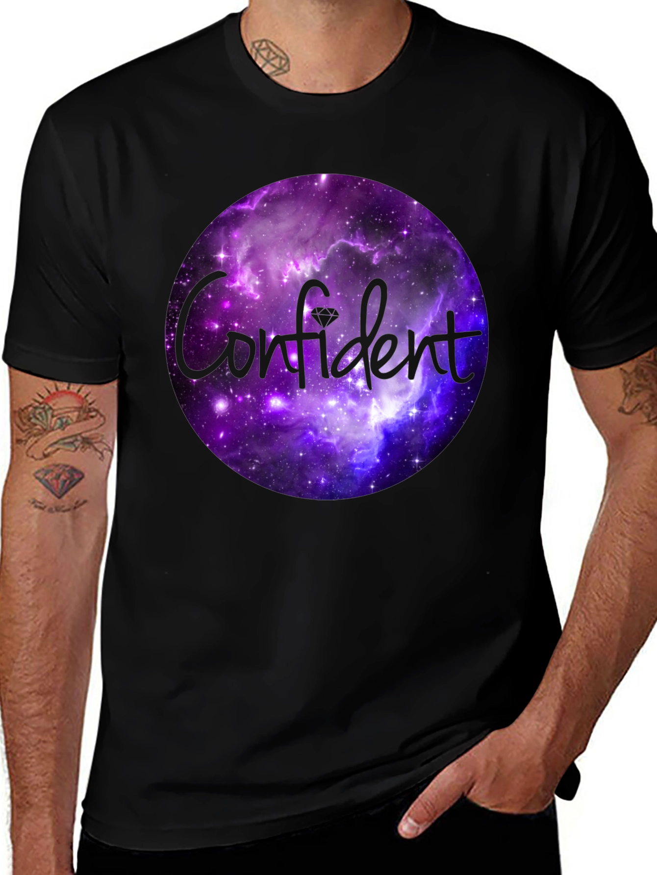 Variant 8 of Confident Galaxy T-Shirt - Unique Space Design