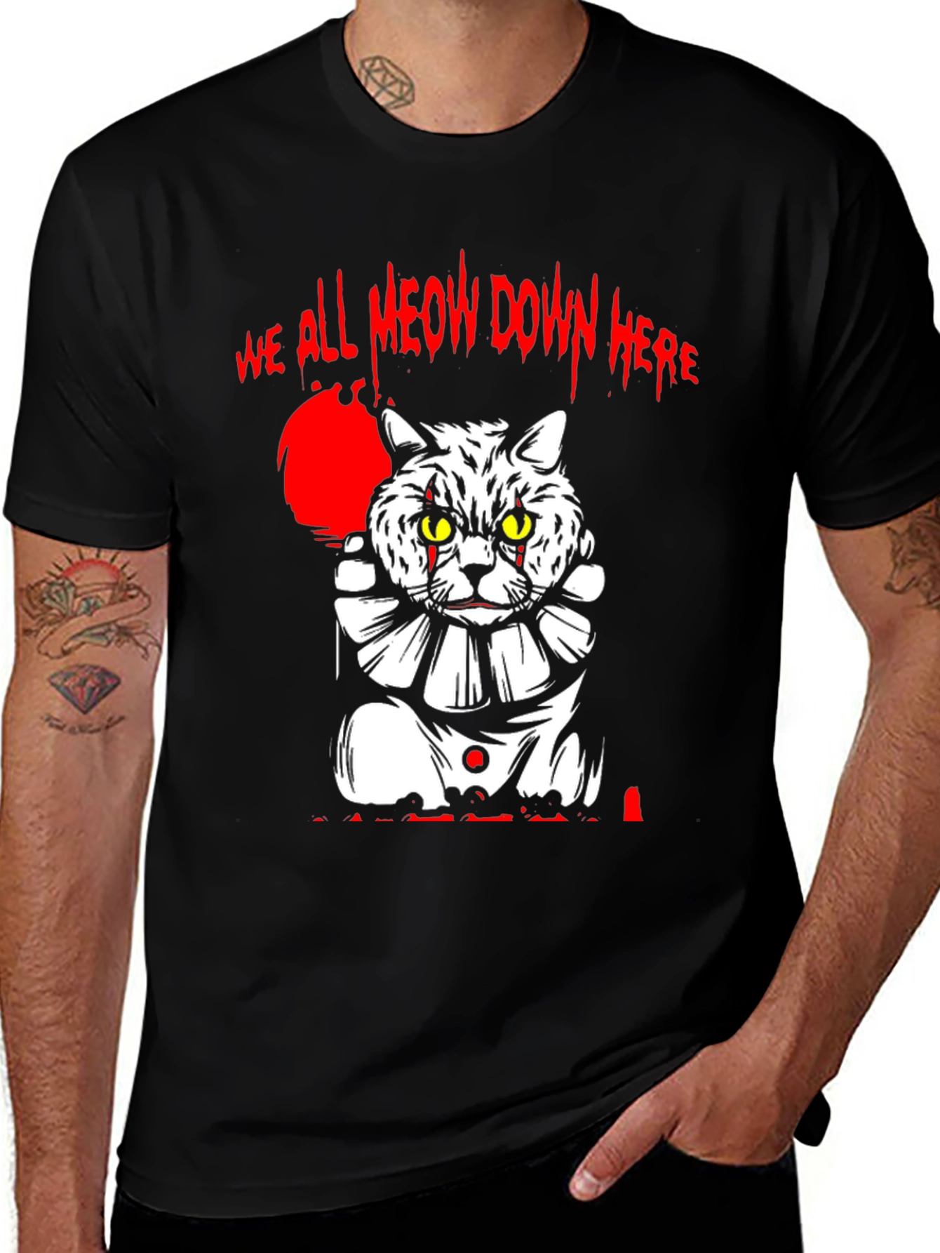 Variant 9 of We All Meow Down Here Cat Clown T-Shirt