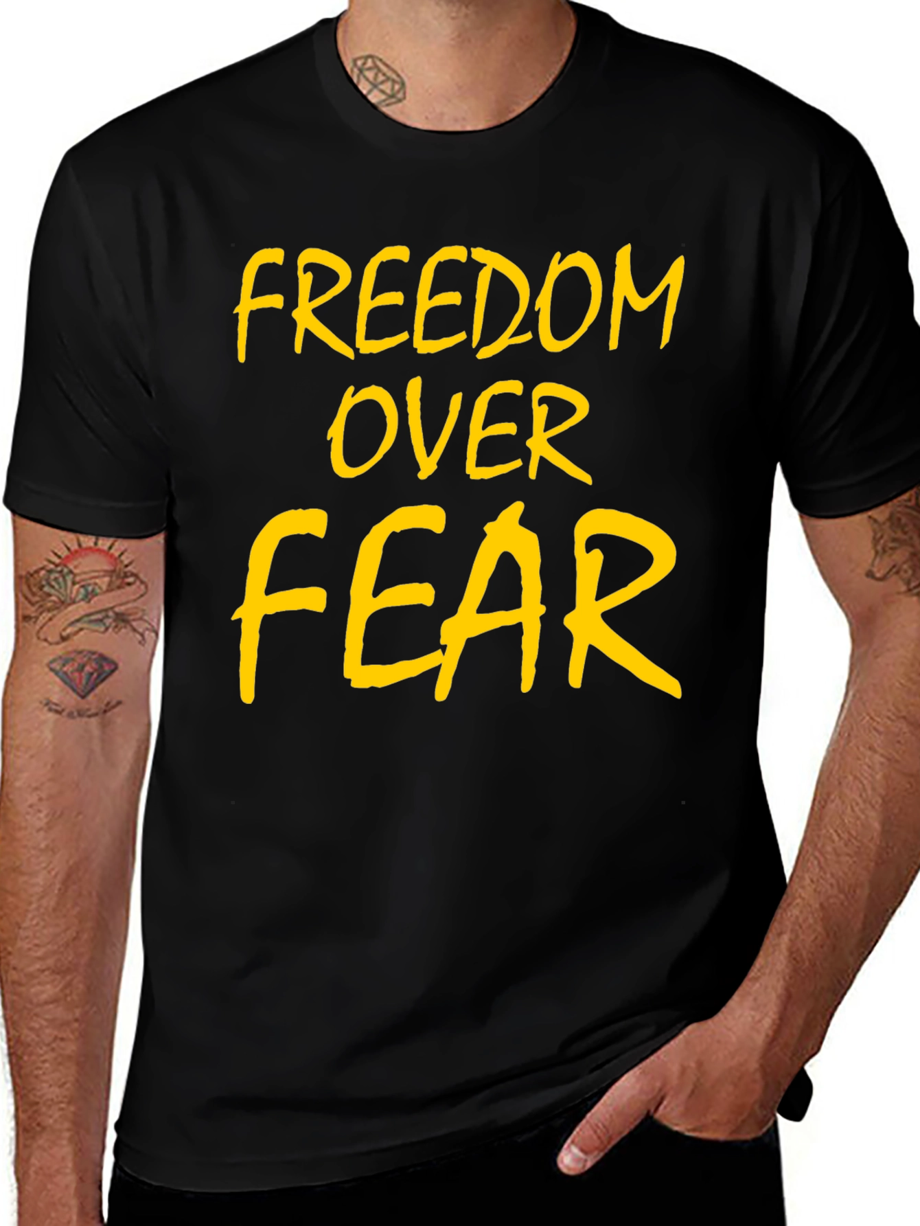 Variant 22 of Freedom Over Fear Graphic Tee - Black
