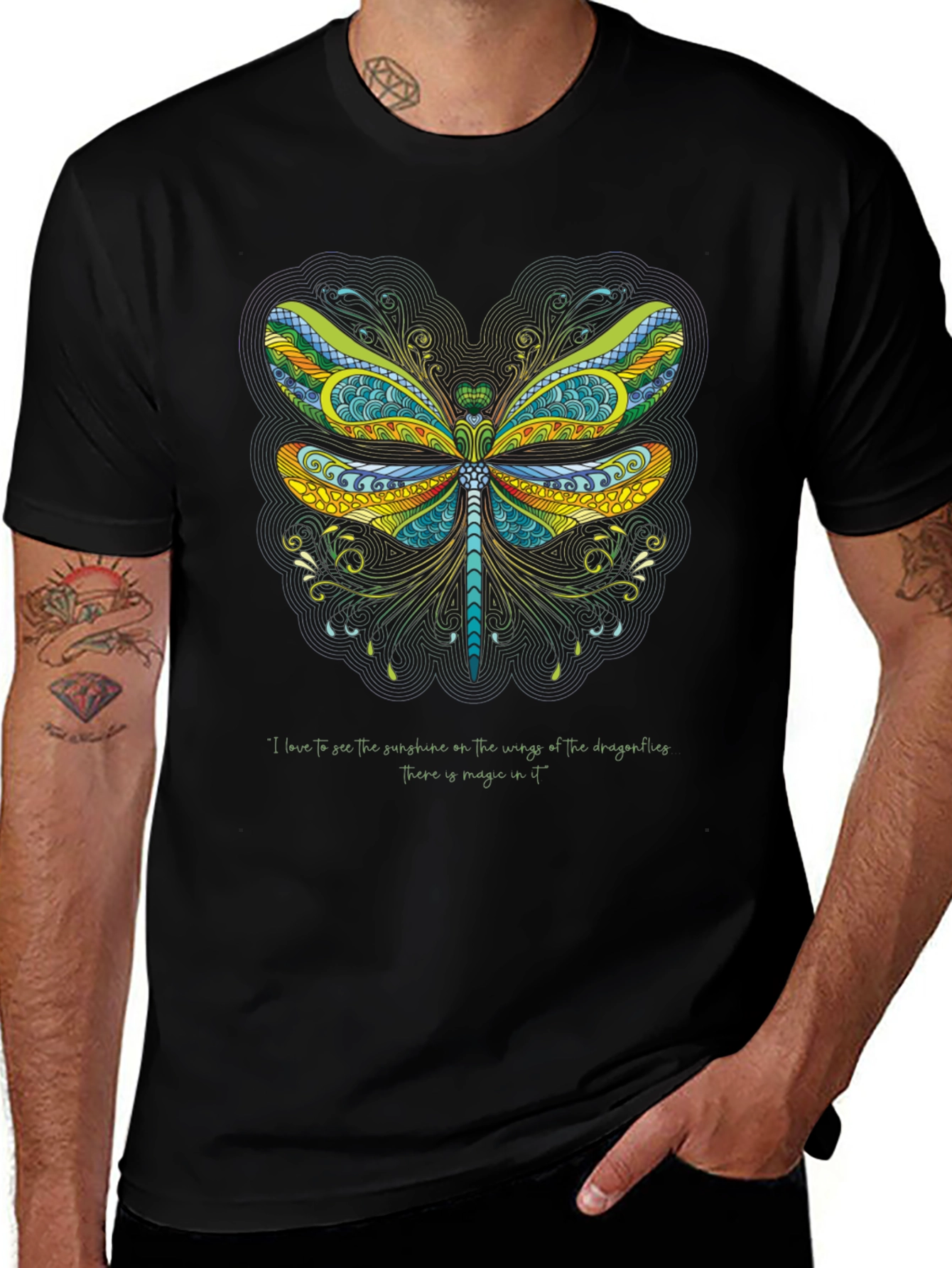Variant 19 of Dragonfly Art Graphic T-Shirt