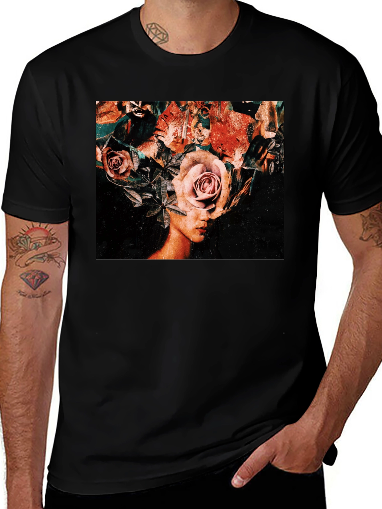 Variant 22 of Floral Head T-Shirt - Artistic Graphic Tee
