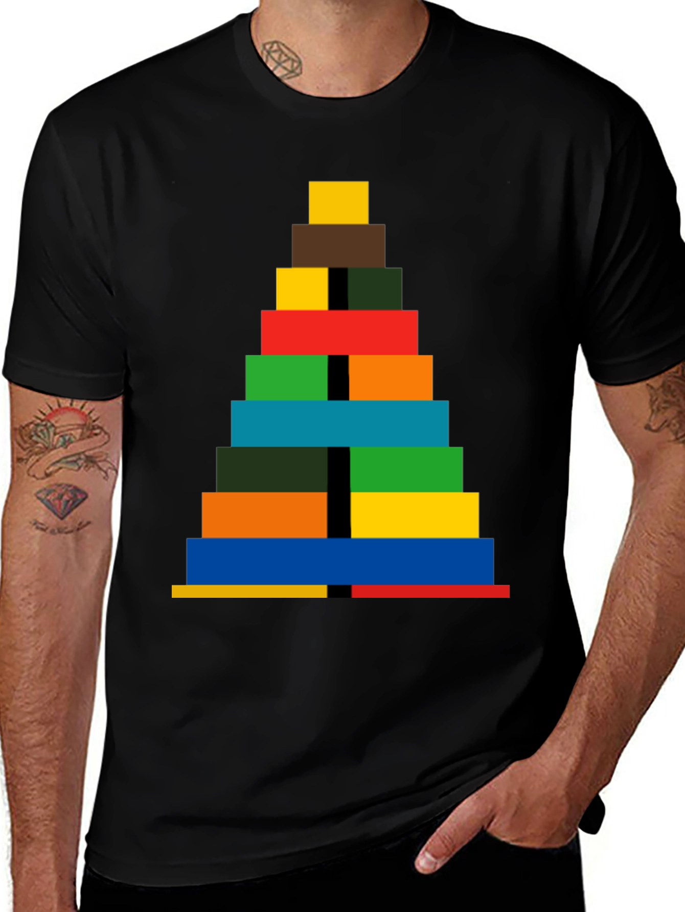 Variant 18 of Colorful Blocks Stacked Tee