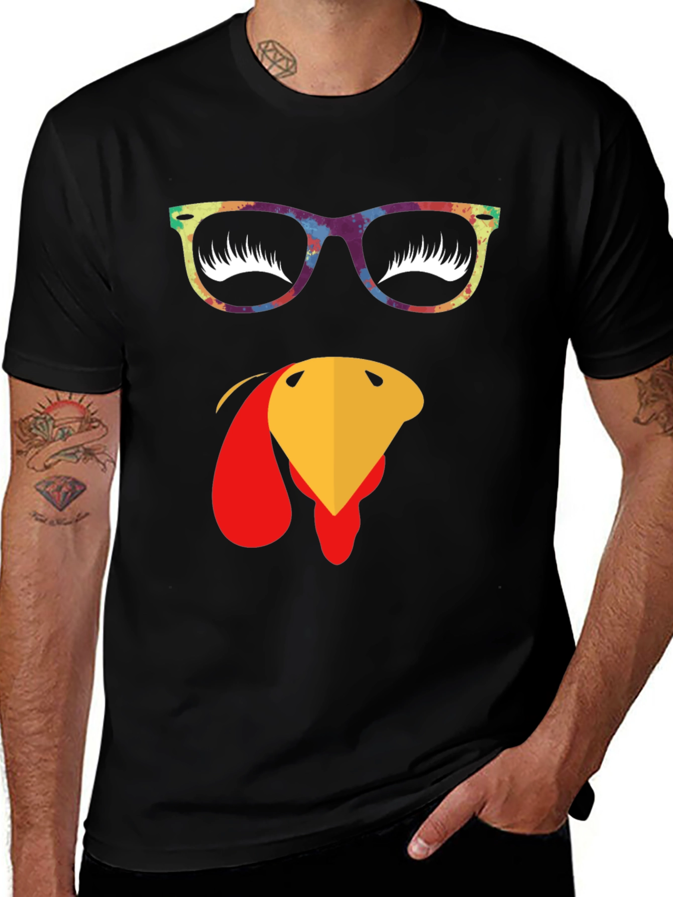 Variant 13 of Thanksgiving Turkey Face Graphic T-Shirt