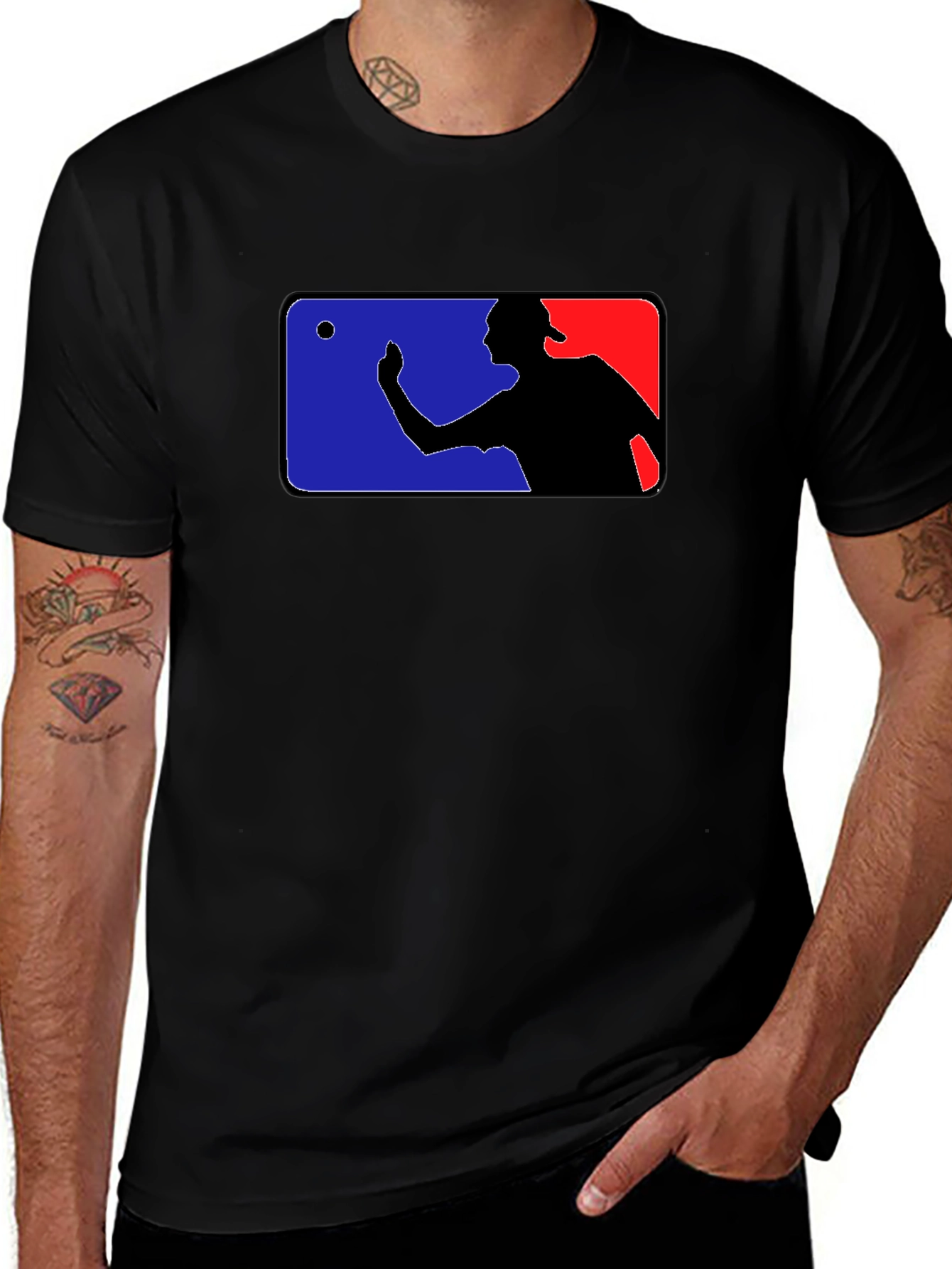 Variant 14 of Funny Baseball Player T-Shirt - Black
