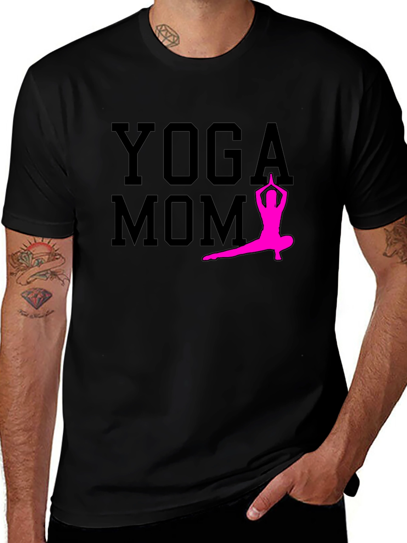 Variant 27 of Yoga Mom T-Shirt - Stylish Graphic Tee for Fitness Lovers