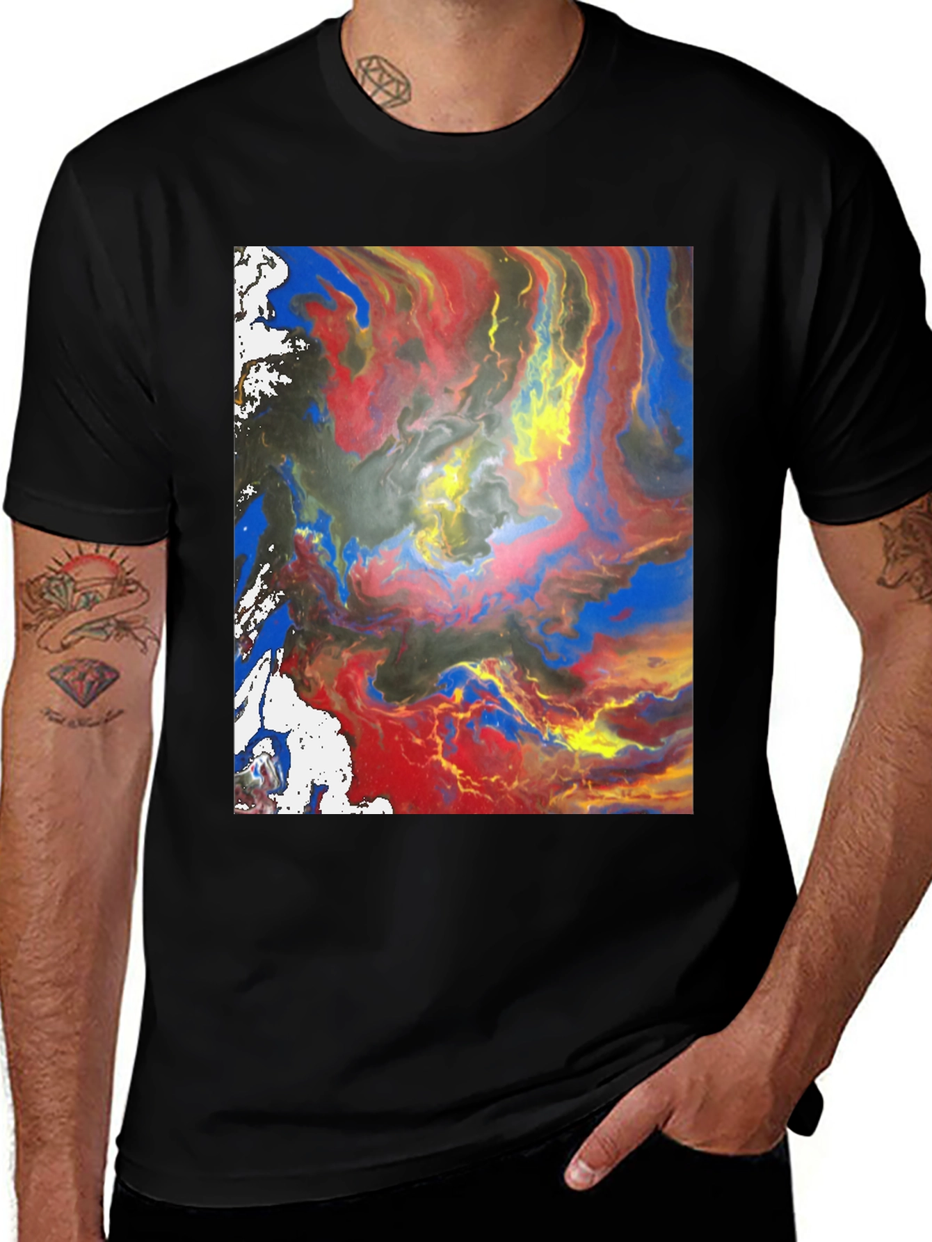 Variant 29 of Abstract Art Black Tee - Modern Style