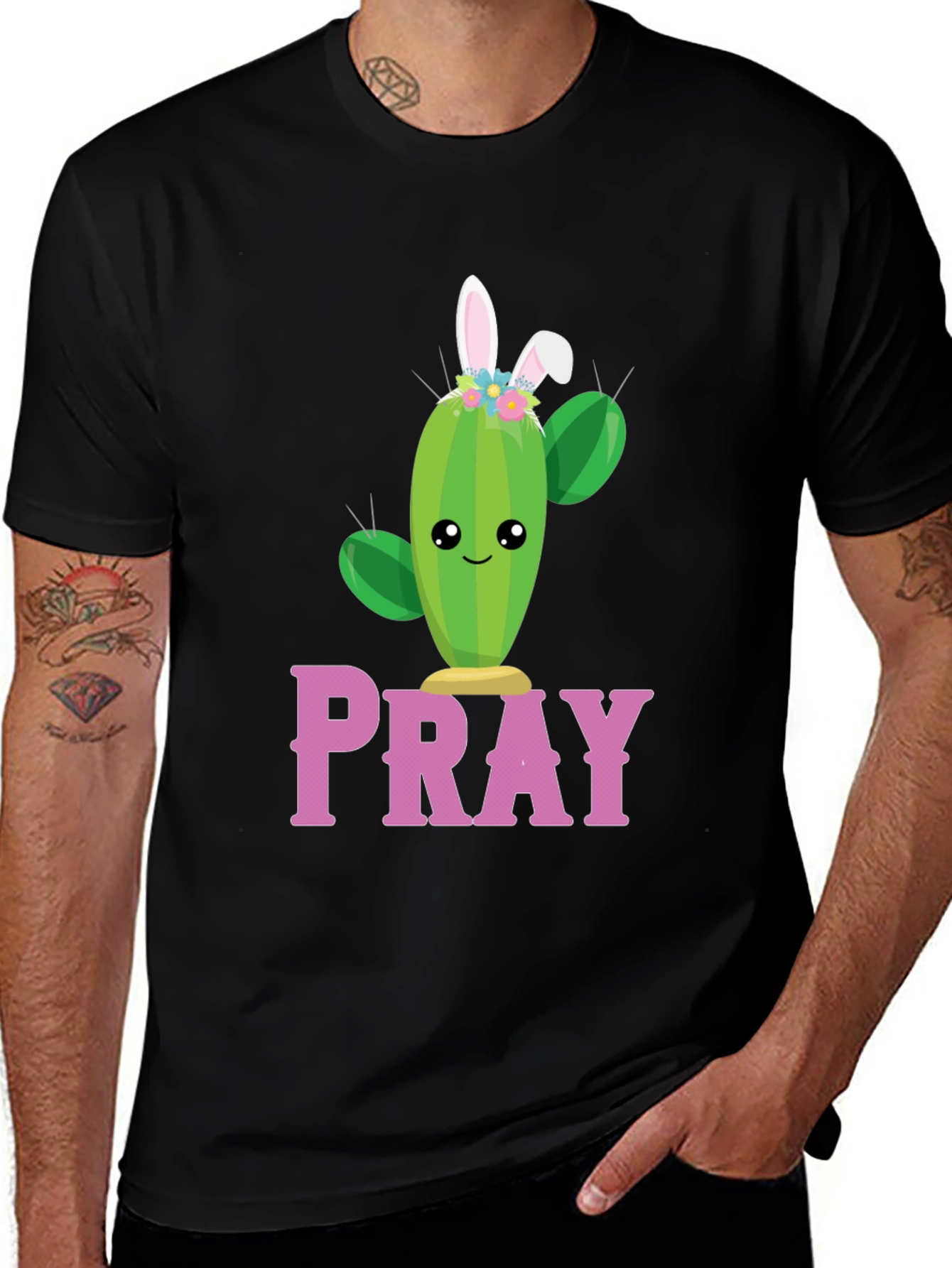 Pray Cactus Easter Bunny T-Shirt
