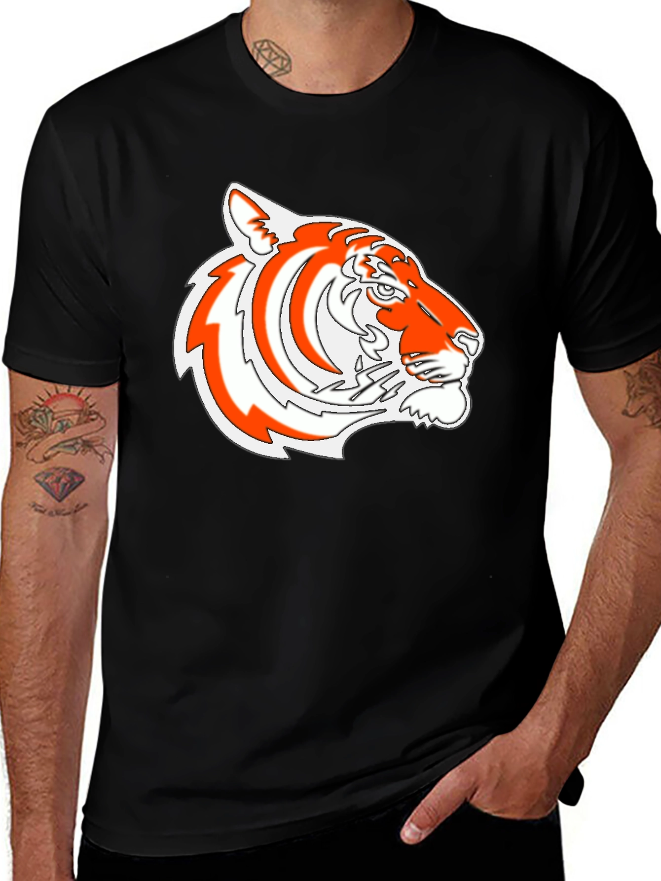 Variant 4 of Bold Tiger Graphic Tee - Classic Black Shirt