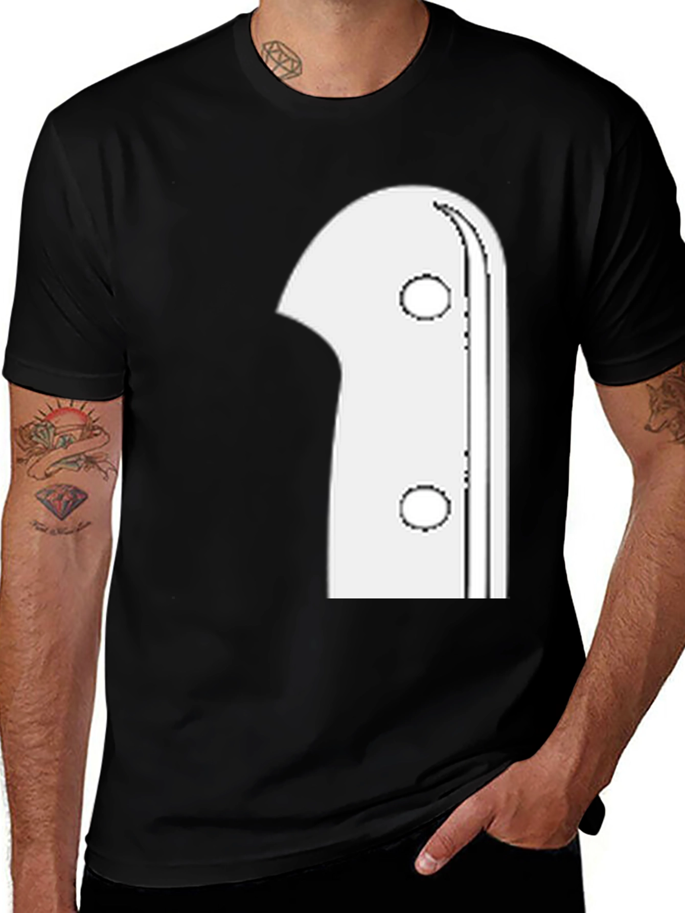 Variant 20 of Ghost Graphic Print Black T-Shirt