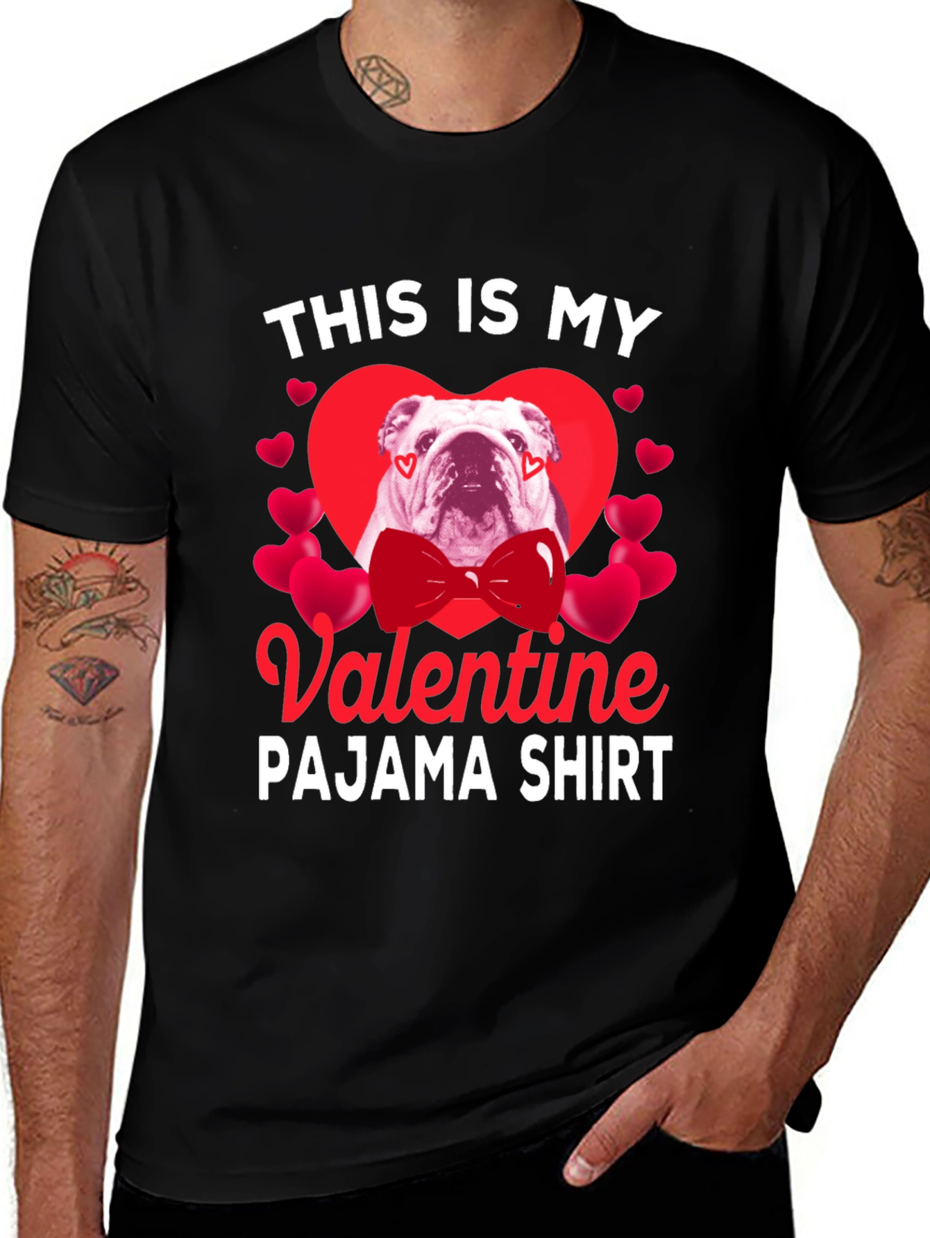 Variant 24 of Valentine Bulldog Pajama Shirt
