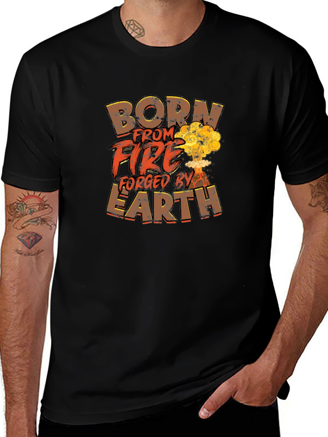 Black Born From Fire Men's Graphic Tee main image