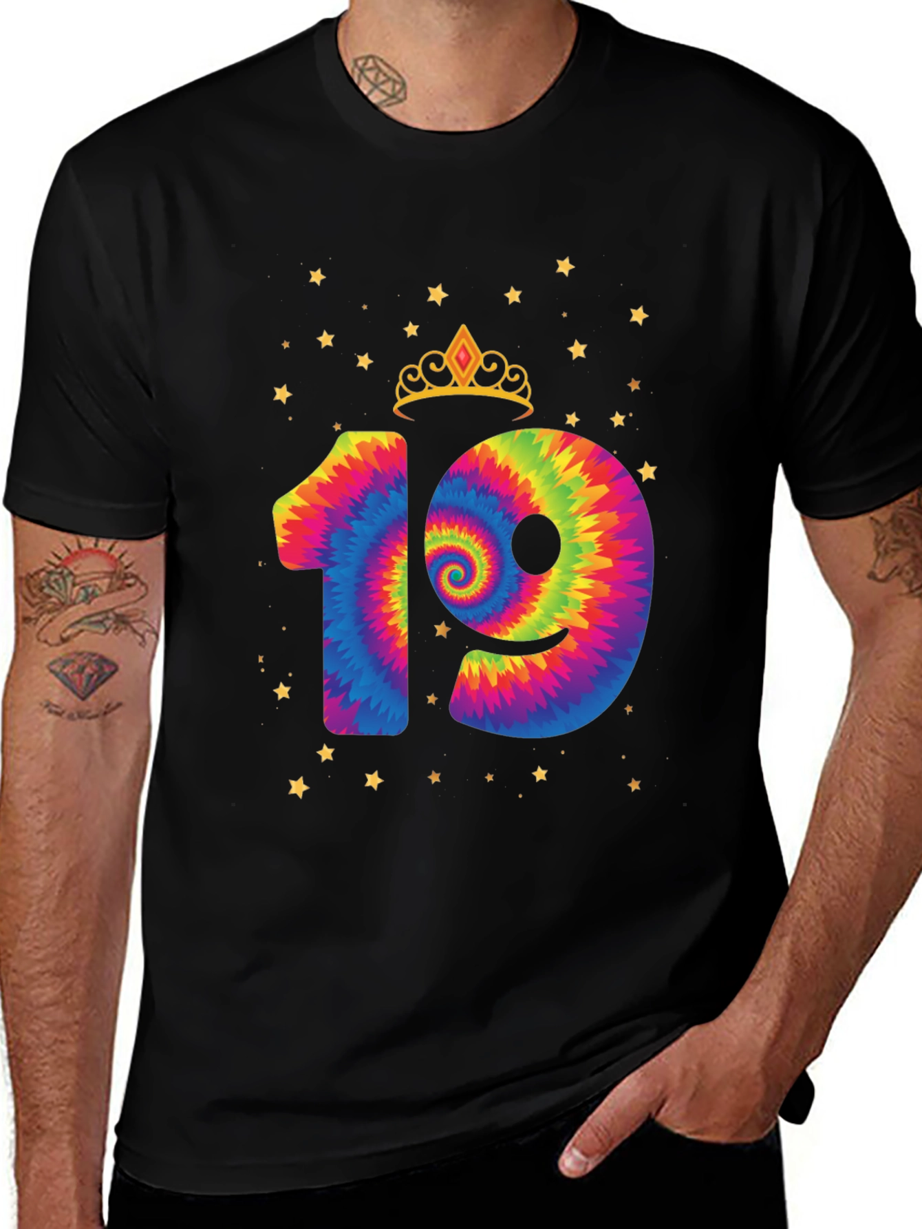 Variant 20 of Birthday 19th Tie-Dye T-Shirt
