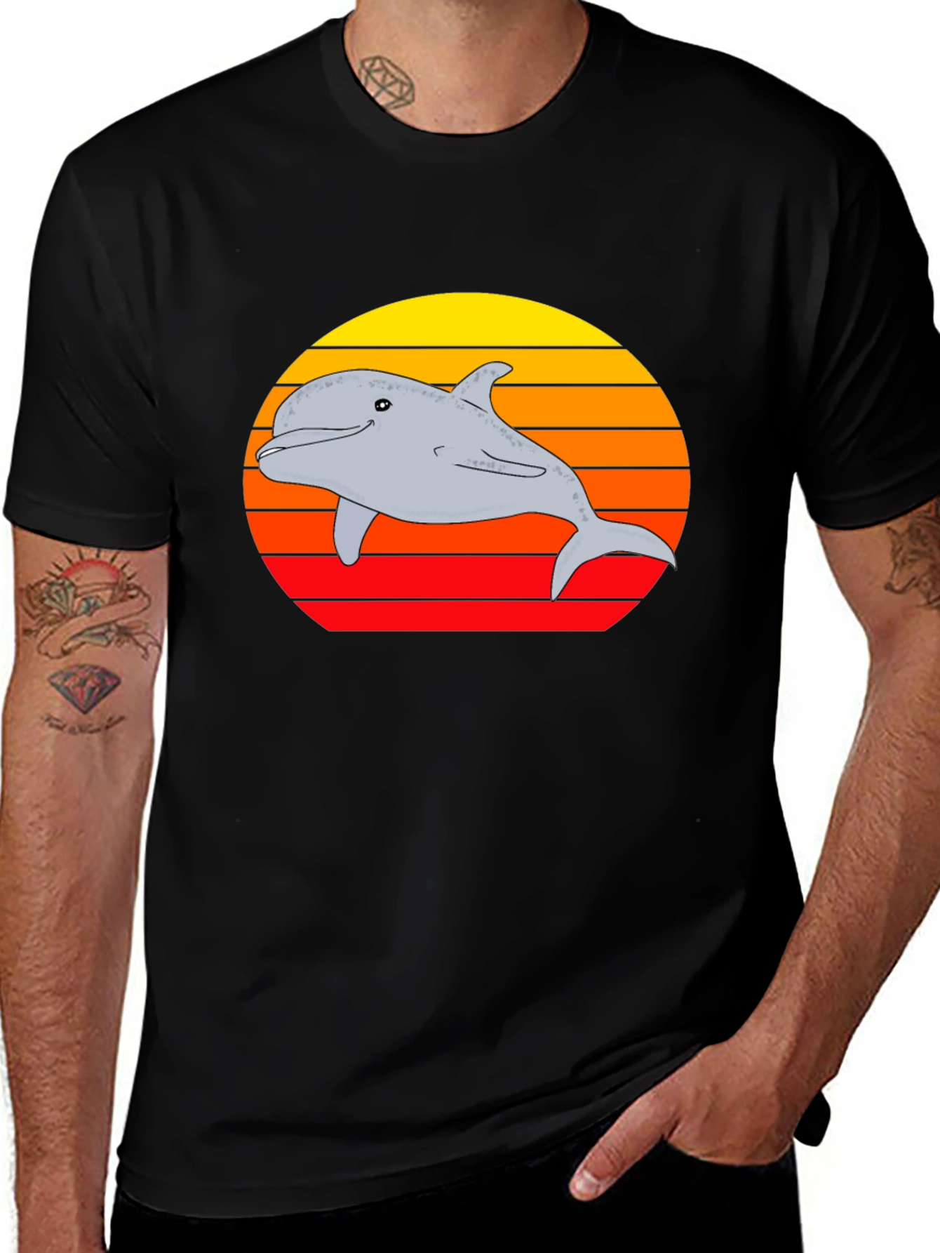 Variant 3 of Dolphin Sunset Graphic Tee