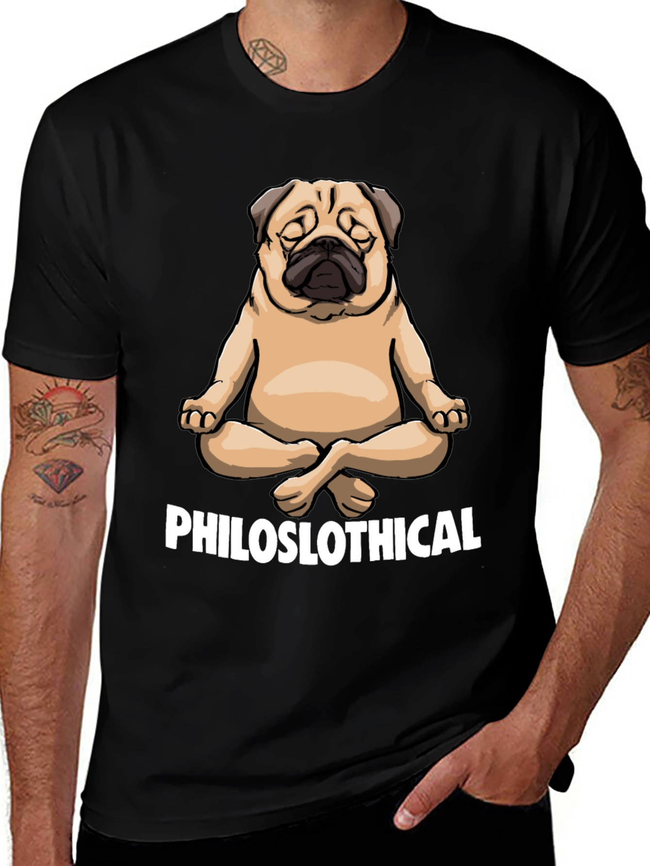 Variant 30 of Philoslothical Pug T-Shirt - Yoga Meditation