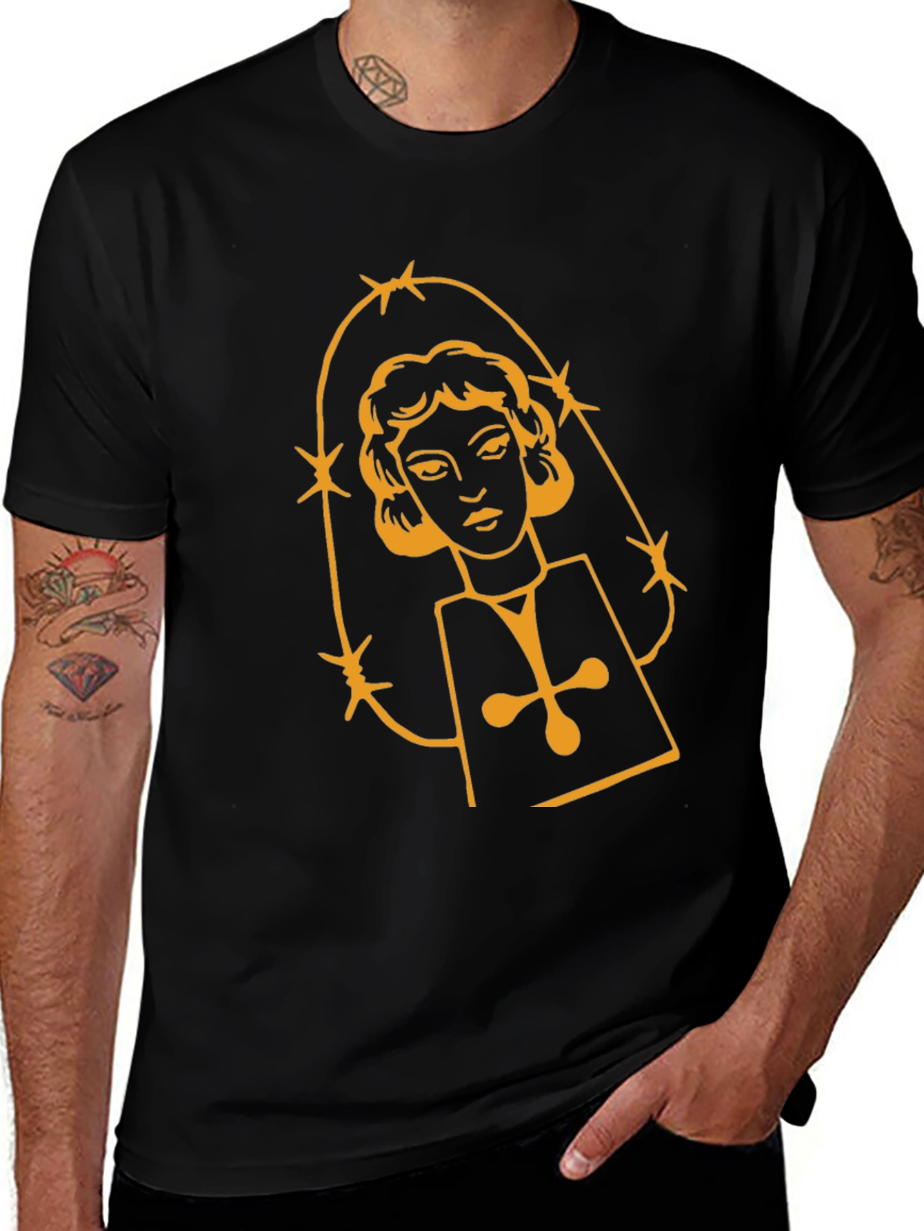 Variant 2 of Graphic Tee - Retro Virgin Mary Design