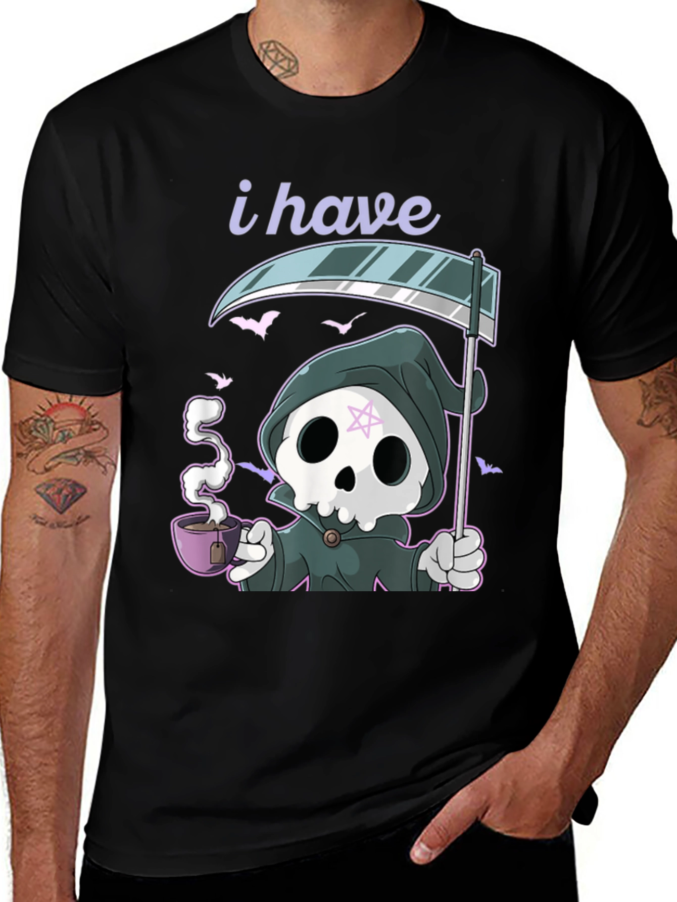 I Have Tea Grim Reaper T-Shirt - Black