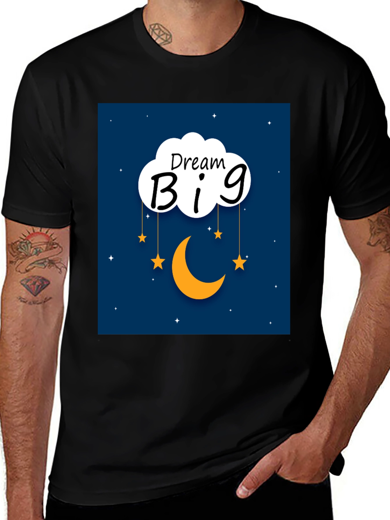 Variant 24 of Dream Big Graphic Tee - Black Cotton Comfort Fit