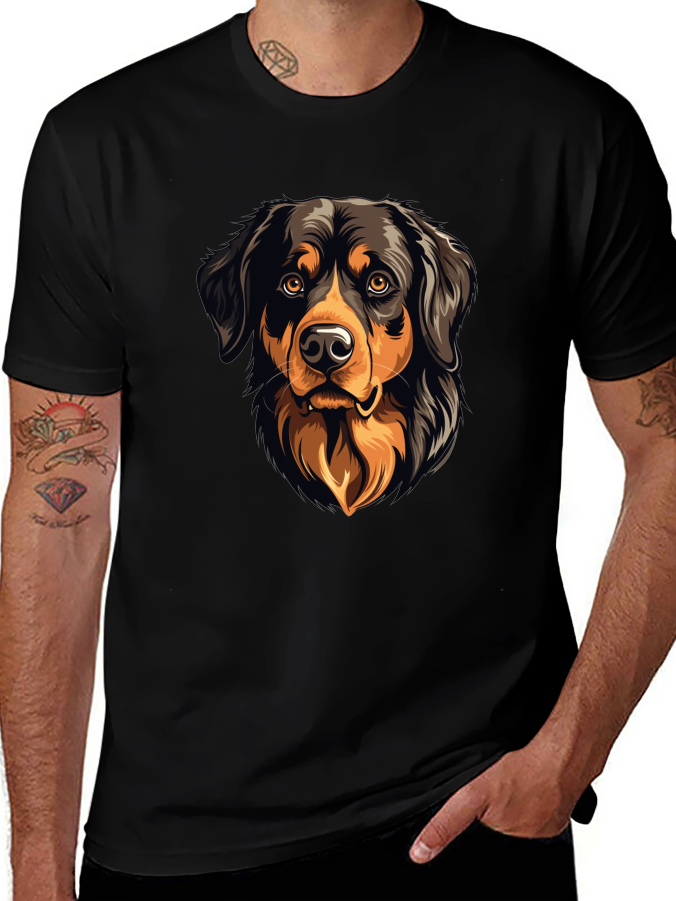 Variant 3 of Dog Graphic Black T-Shirt