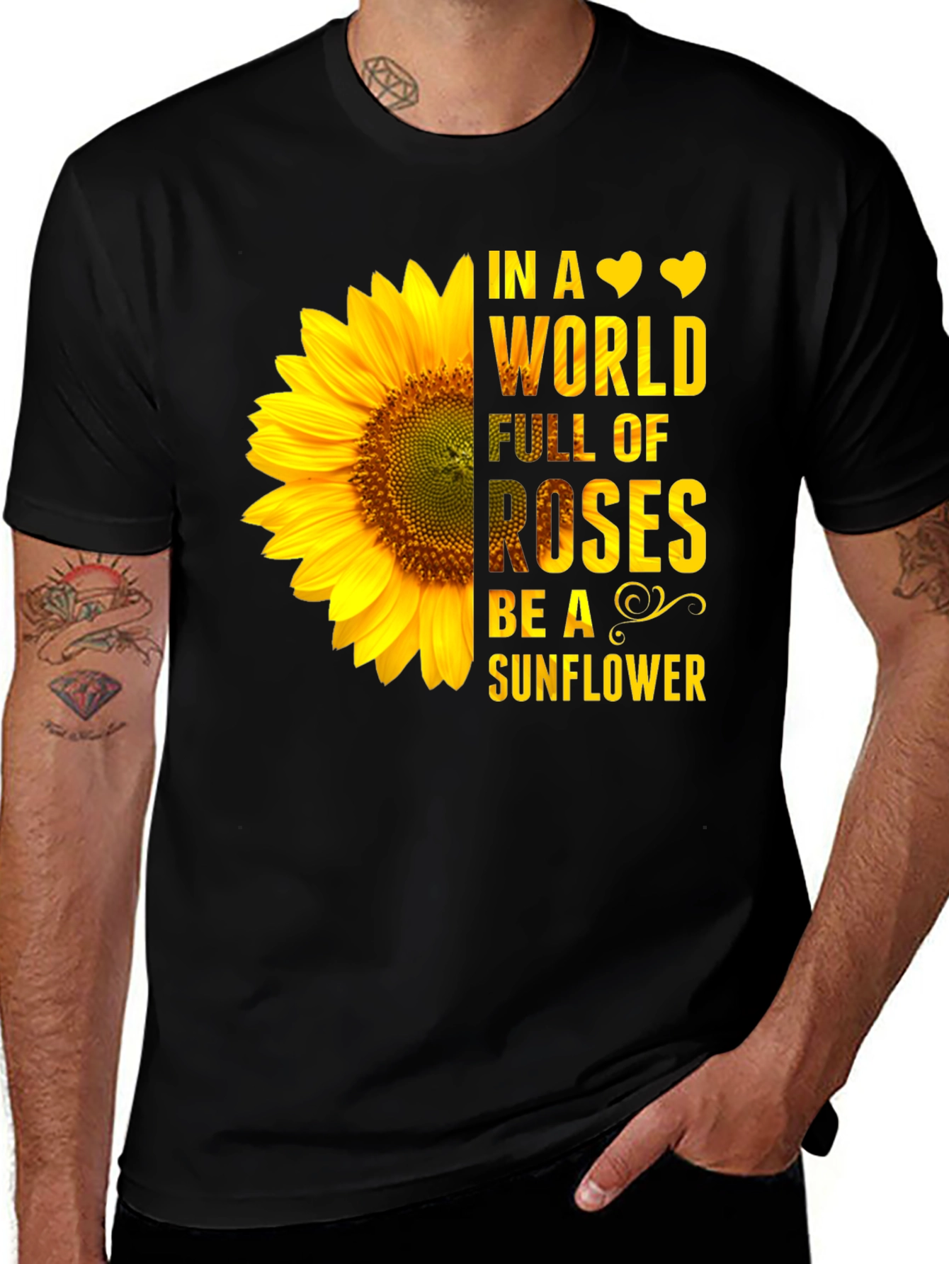 Variant 20 of Sunflower Graphic Tee - Be a Sunflower in a World of Roses!