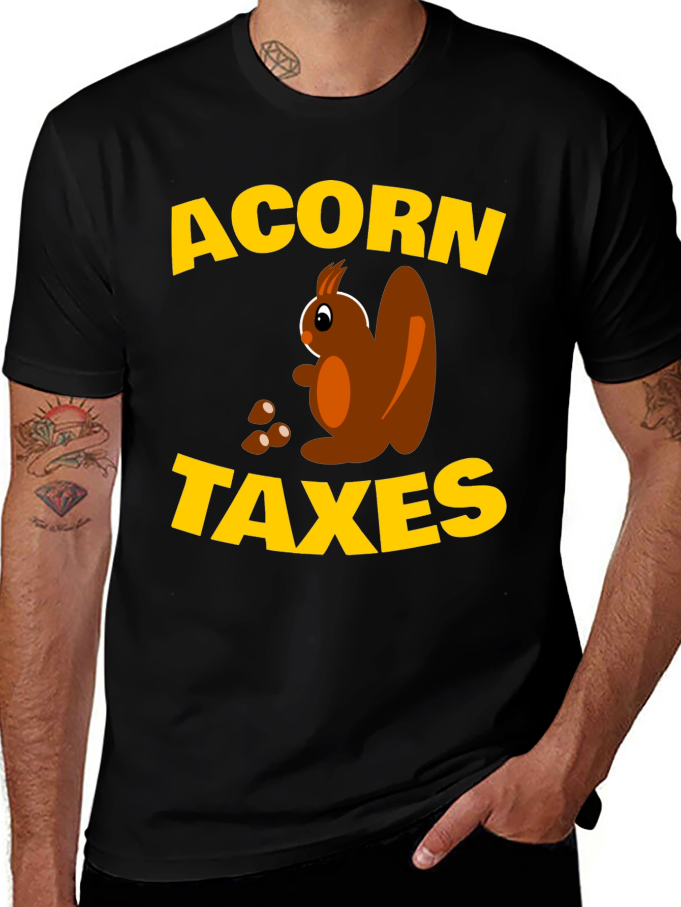 Acorn Taxes Funny Squirrel Graphic T-Shirt