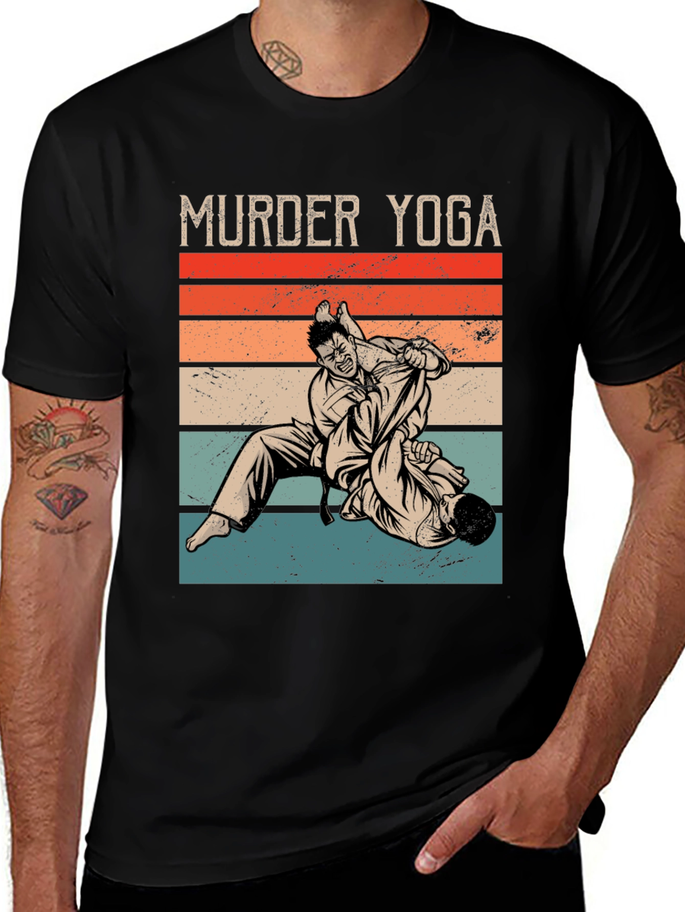 Variant 28 of Murder Yoga Retro T-Shirt - Martial Arts Graphic Tee