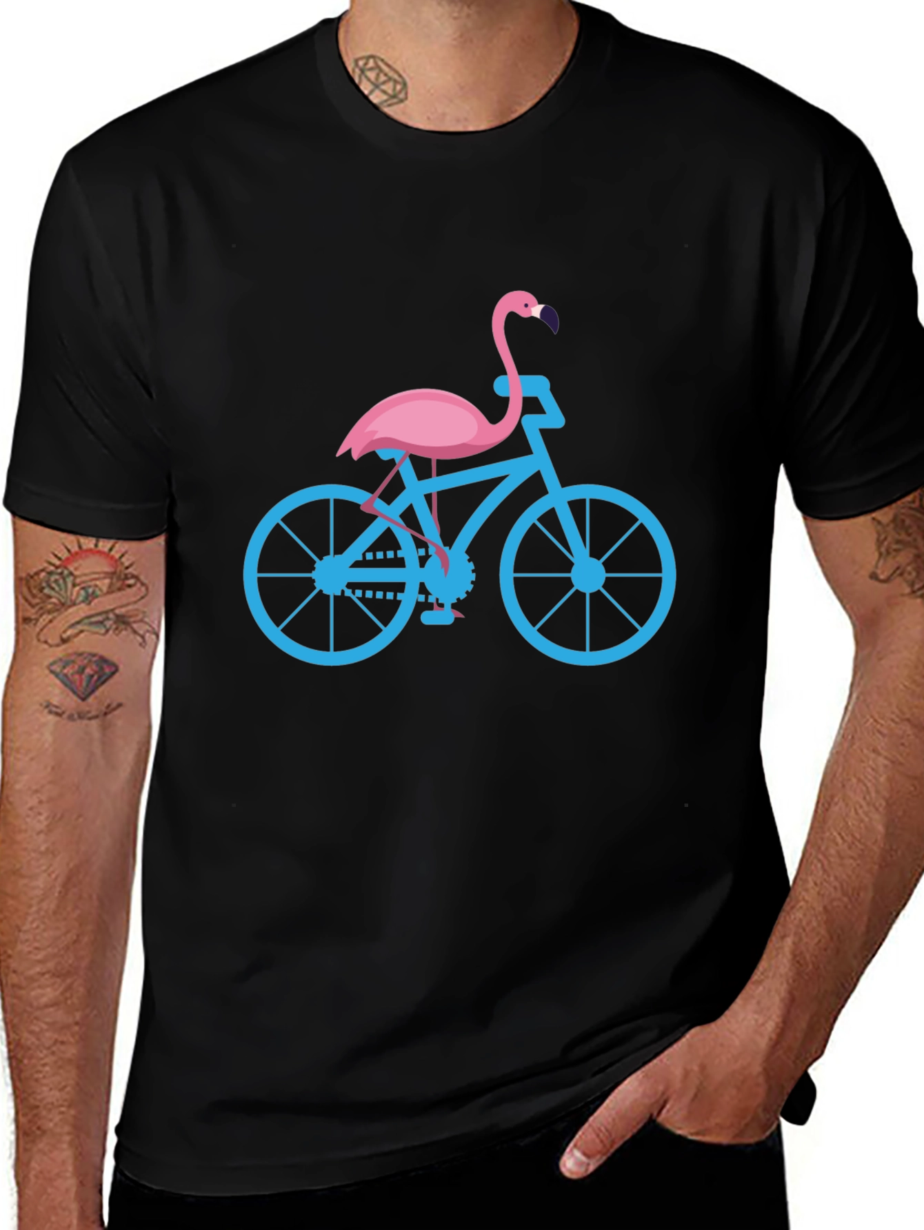 Variant 12 of Flamingo Bike Graphic Tee - Cool Novelty T-Shirt