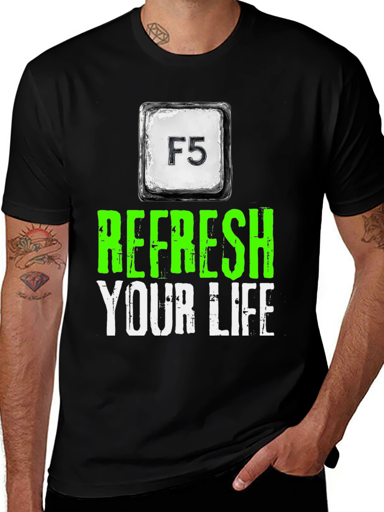 Variant 13 of Refresh Your Life F5 T-Shirt - Geeky Humor Tee