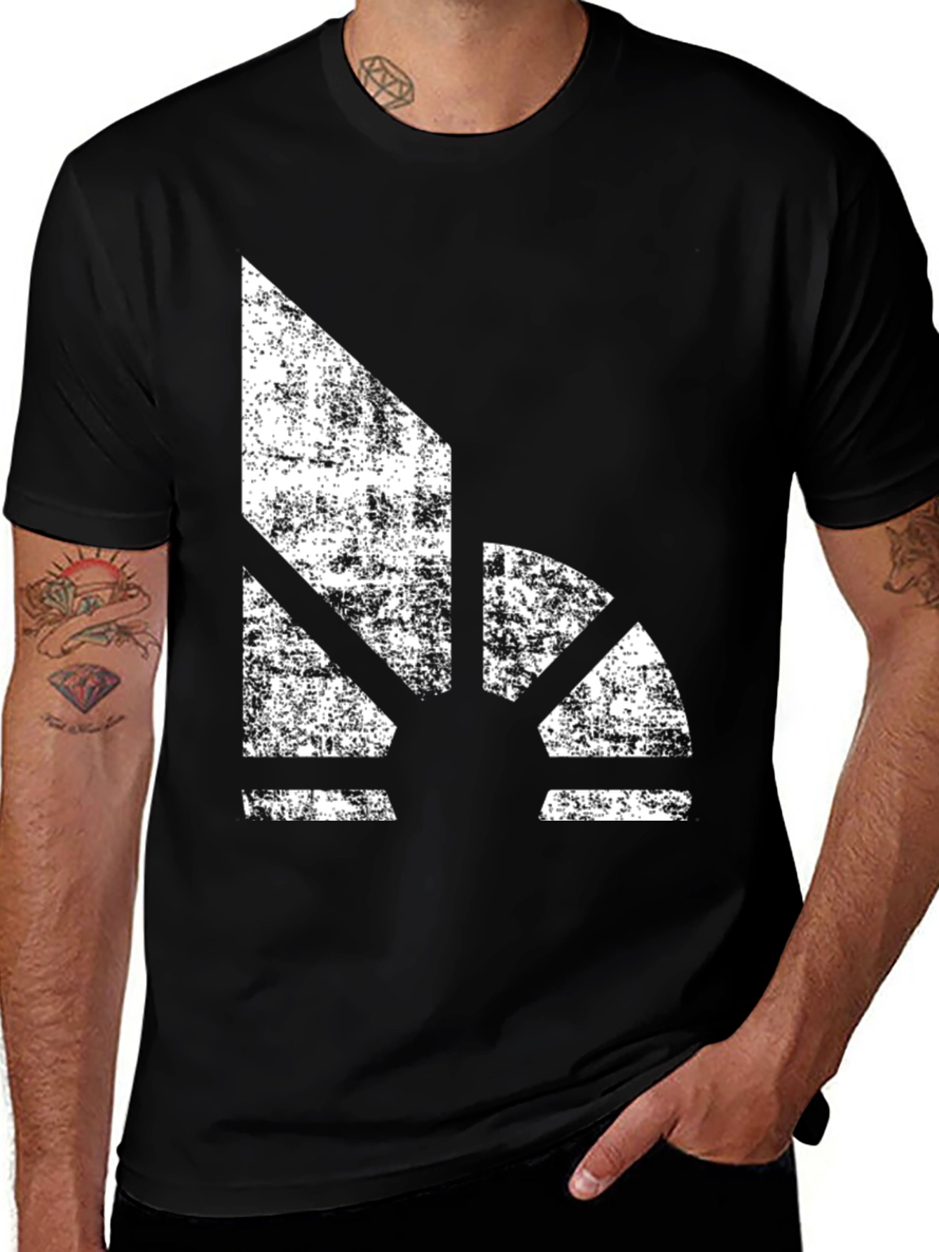 Variant 3 of Abstract Graphic Print Black T-Shirt