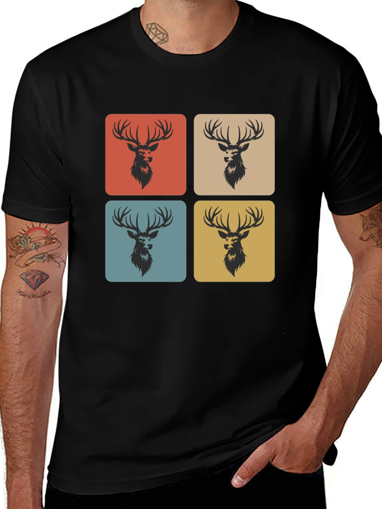 Variant 25 of Retro Deer Head T-Shirt