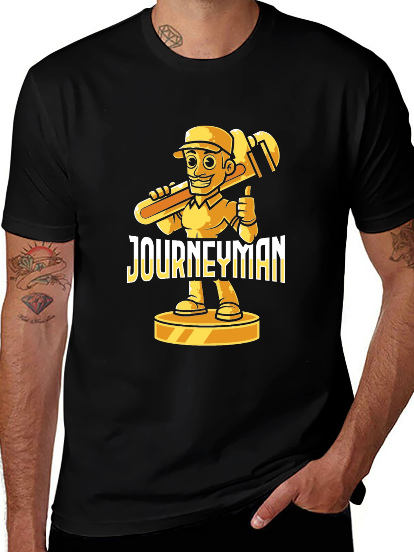 Variant 23 of Journeyman Cartoon Plumber Black T-Shirt