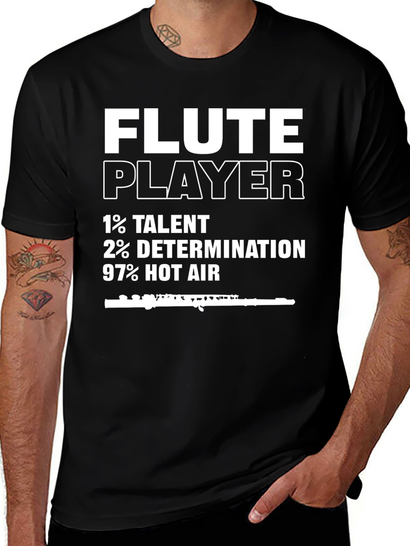 Variant 12 of Flute Player Funny Musician T-Shirt