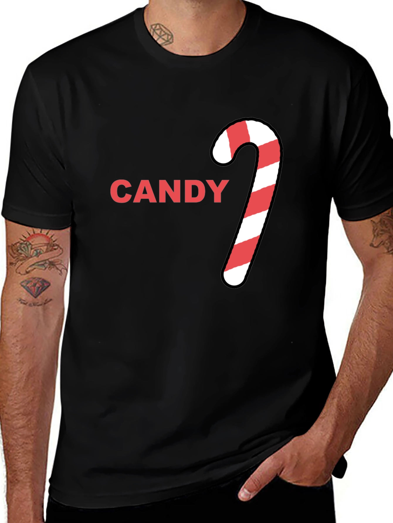 Variant 18 of Candy Cane Graphic Tee - Holiday Festive Style