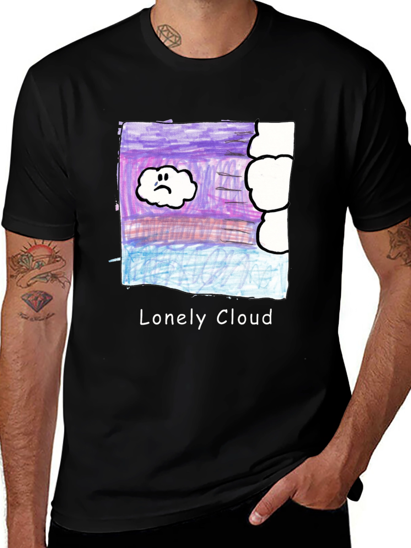 Variant 8 of Lonely Cloud Graphic Tee - Unique Design