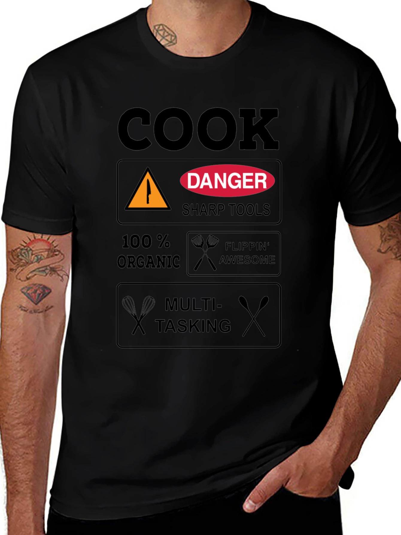 Cook Danger Sharp Tools Graphic T-Shirt - Black