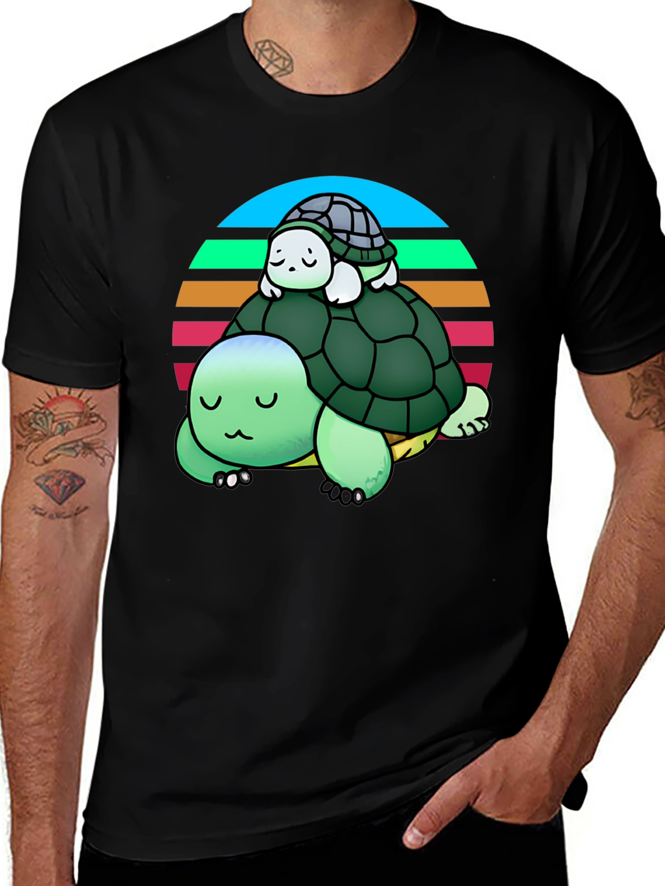 Variant 11 of Cute Turtle Graphic T-Shirt - Comfort & Style