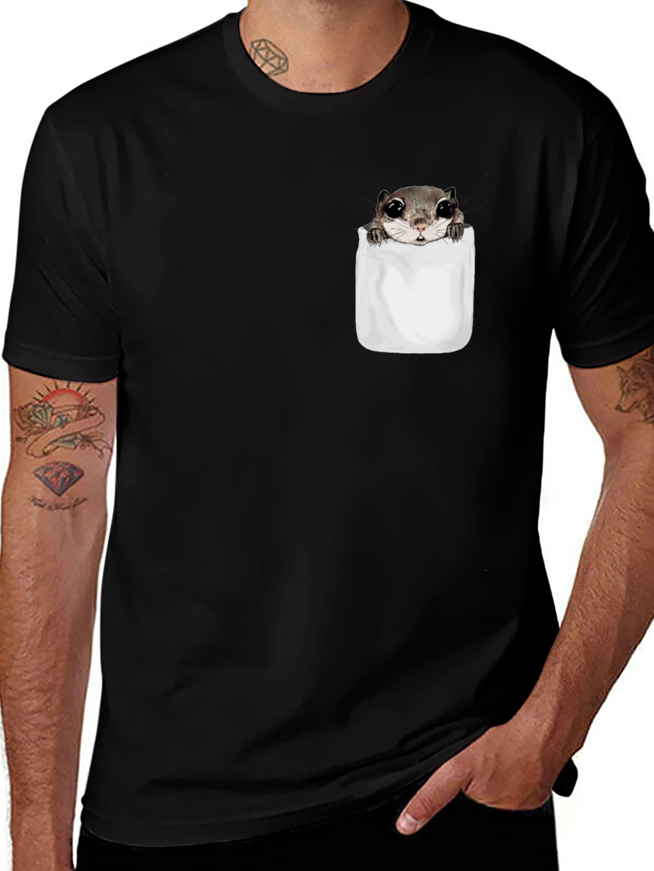 Variant 15 of Squirrel Pocket T-Shirt - Cute Animal Tee