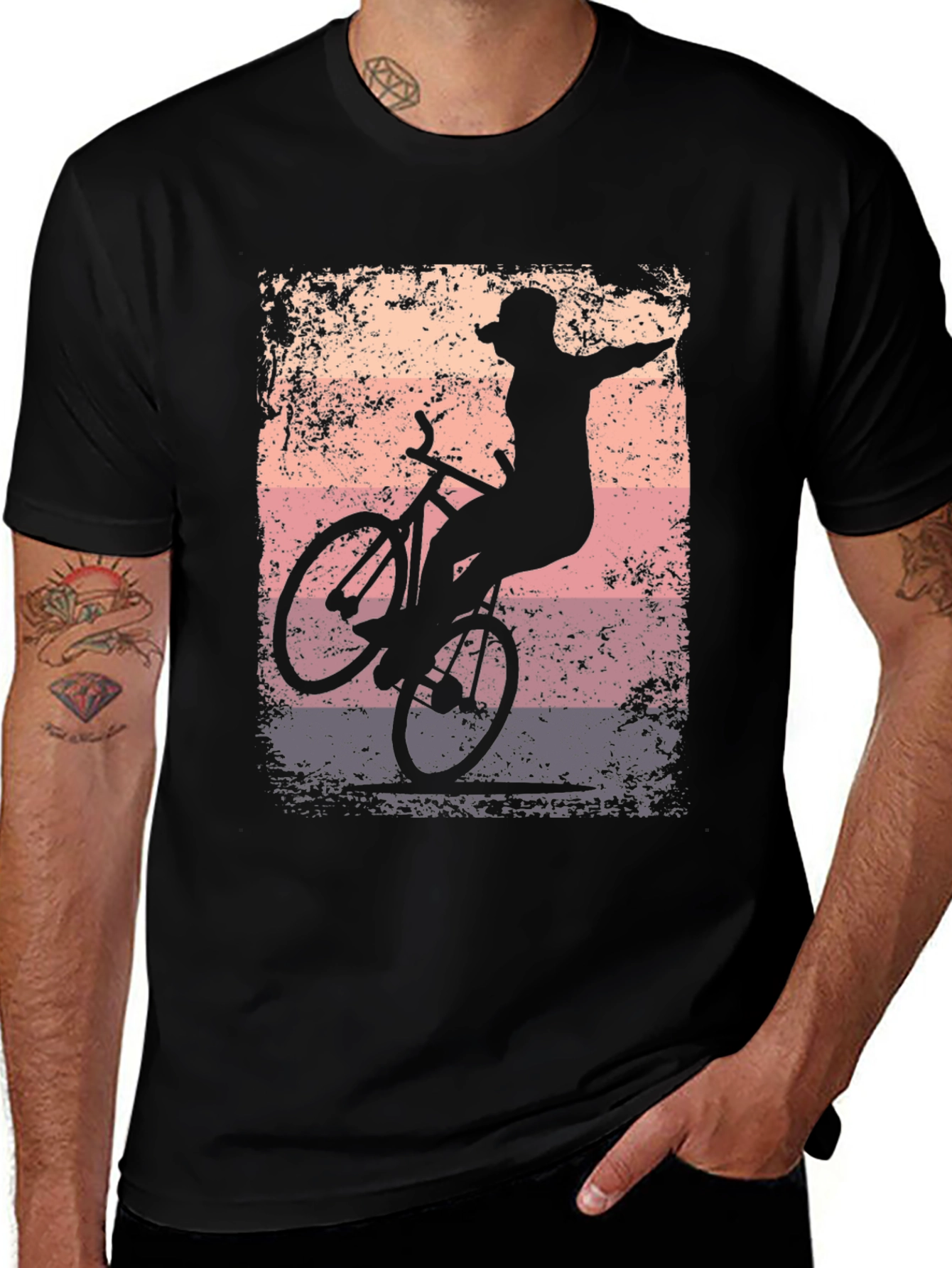 Bicycle Stunt T-Shirt - Retro Design