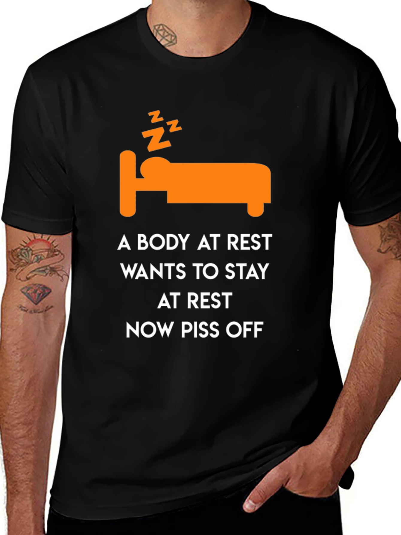 Variant 28 of Funny Sleepy T-Shirt: A Body At Rest