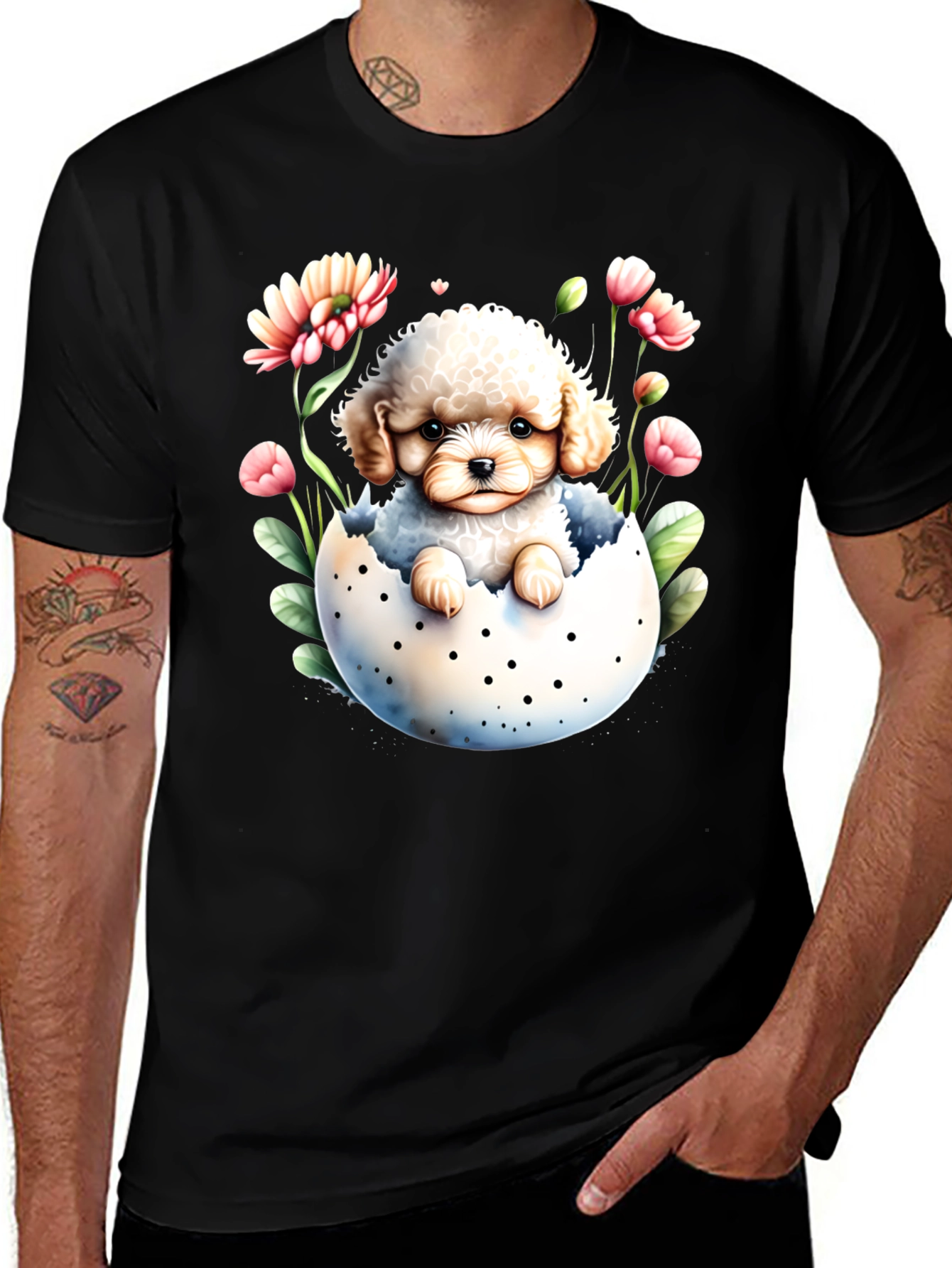 Variant 12 of Puppy in Egg T-Shirt - Cute Dog Tee