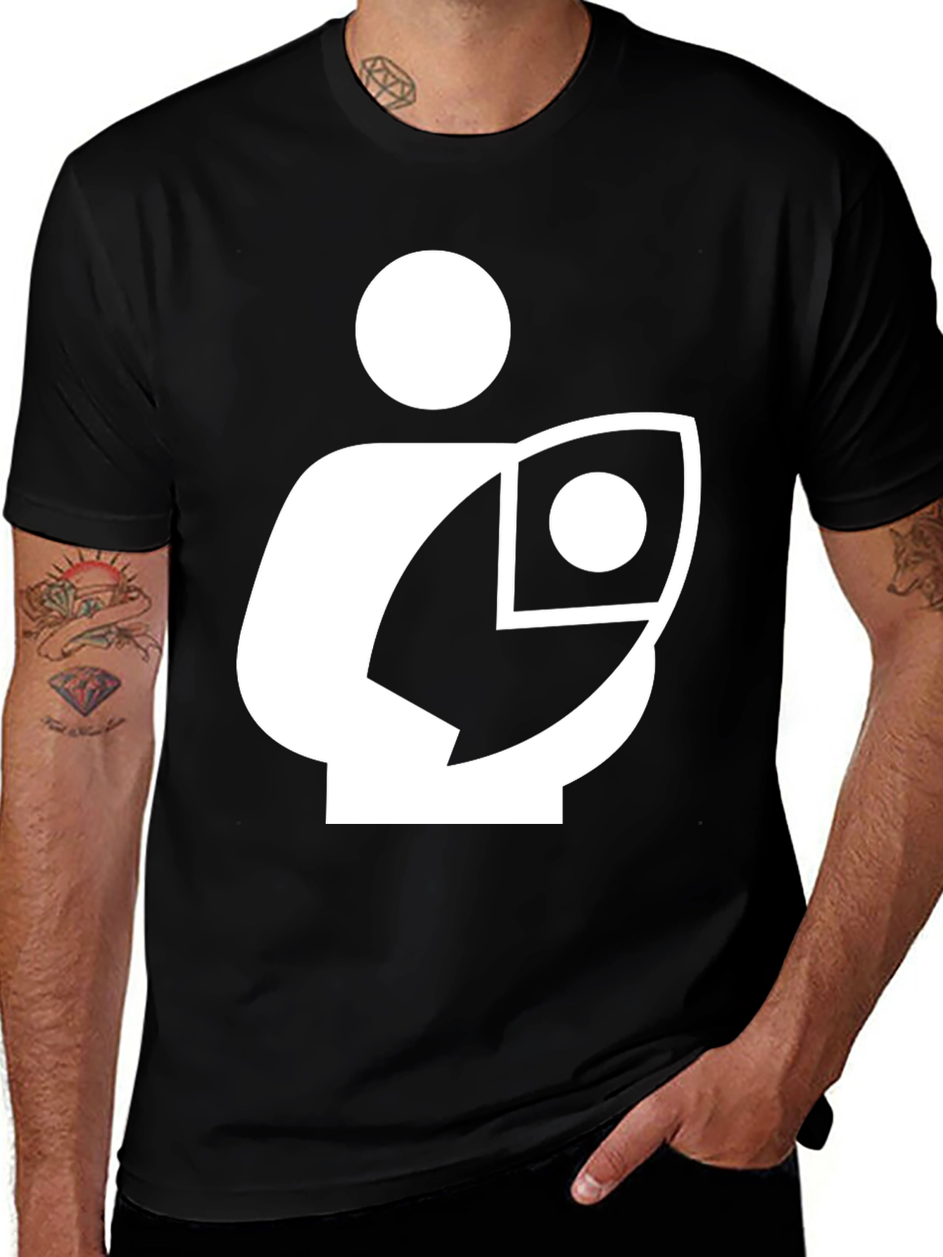 Variant 6 of Abstract Graphic Print Black T-Shirt