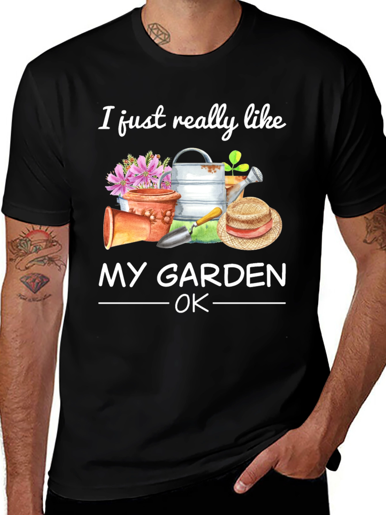 Variant 7 of I Like My Garden OK Black T-Shirt