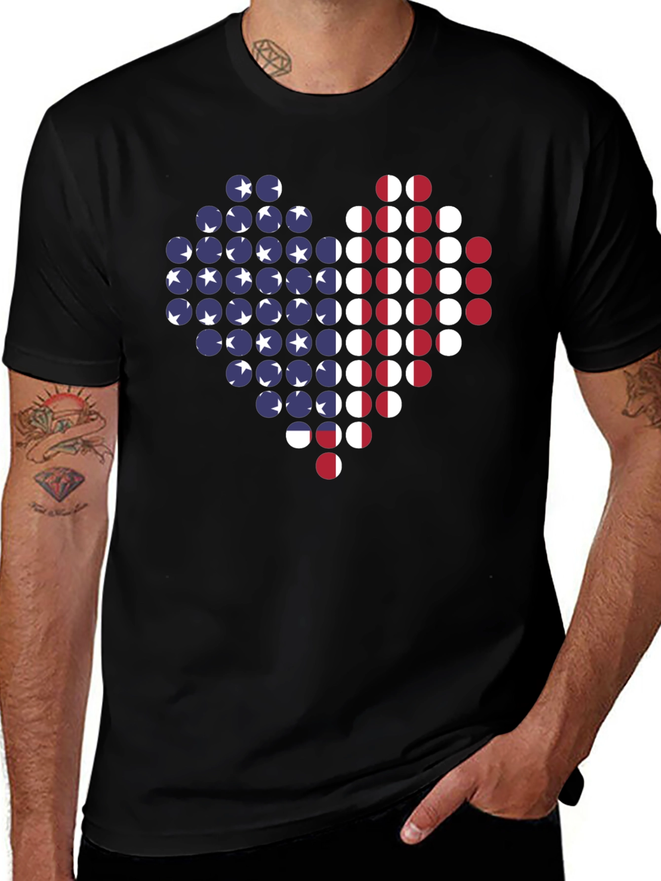 Variant 14 of American Flag Heart Graphic T-Shirt
