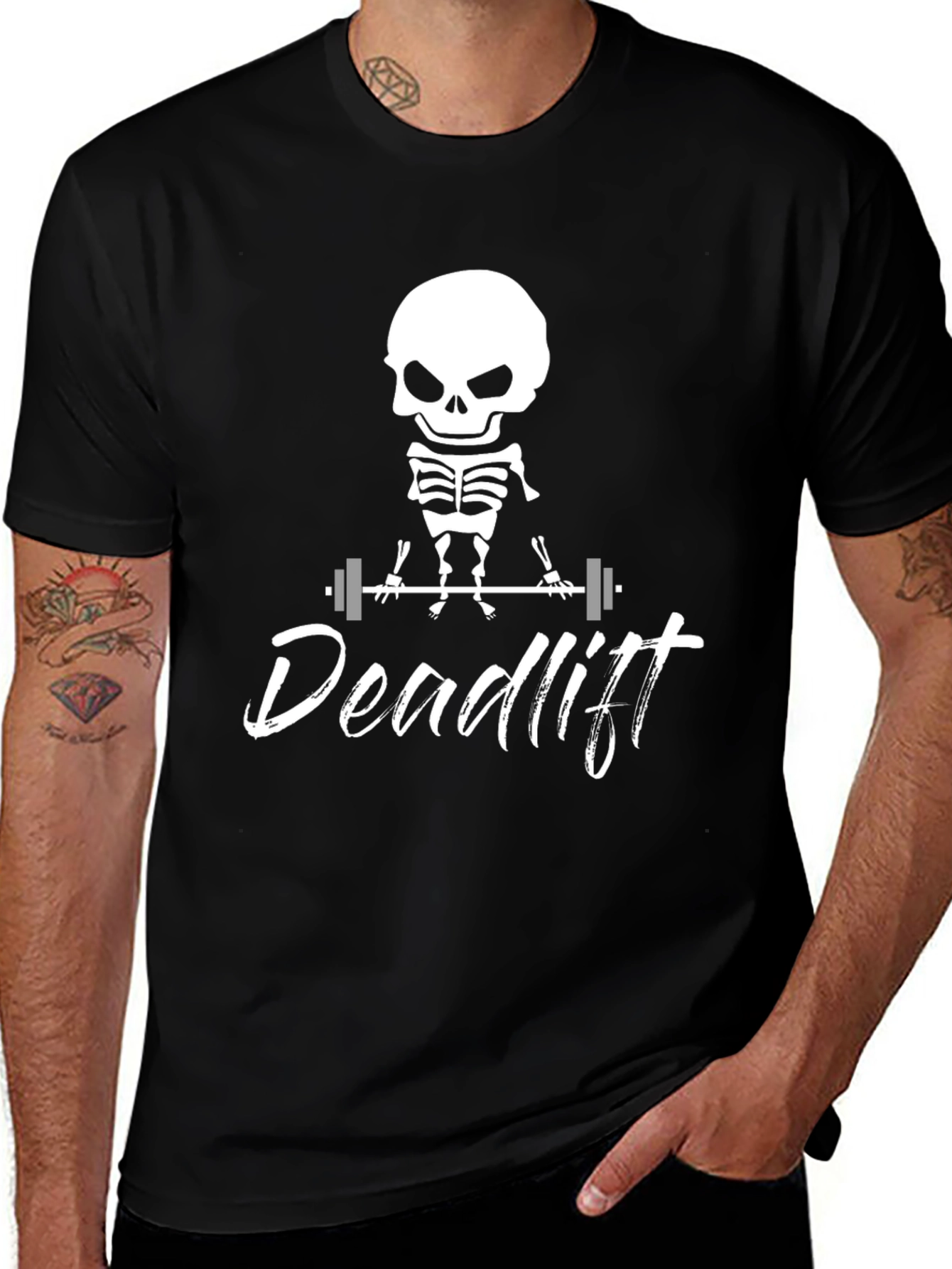 Variant 4 of Deadlift Skeleton Graphic T-Shirt