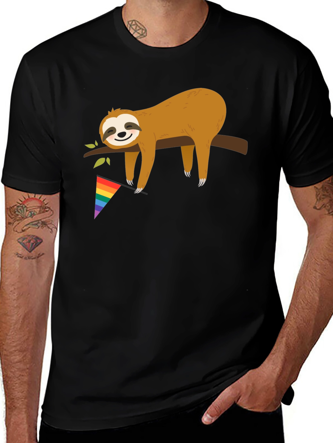 Black Sloth Pride T-Shirt - LGBT Support main image