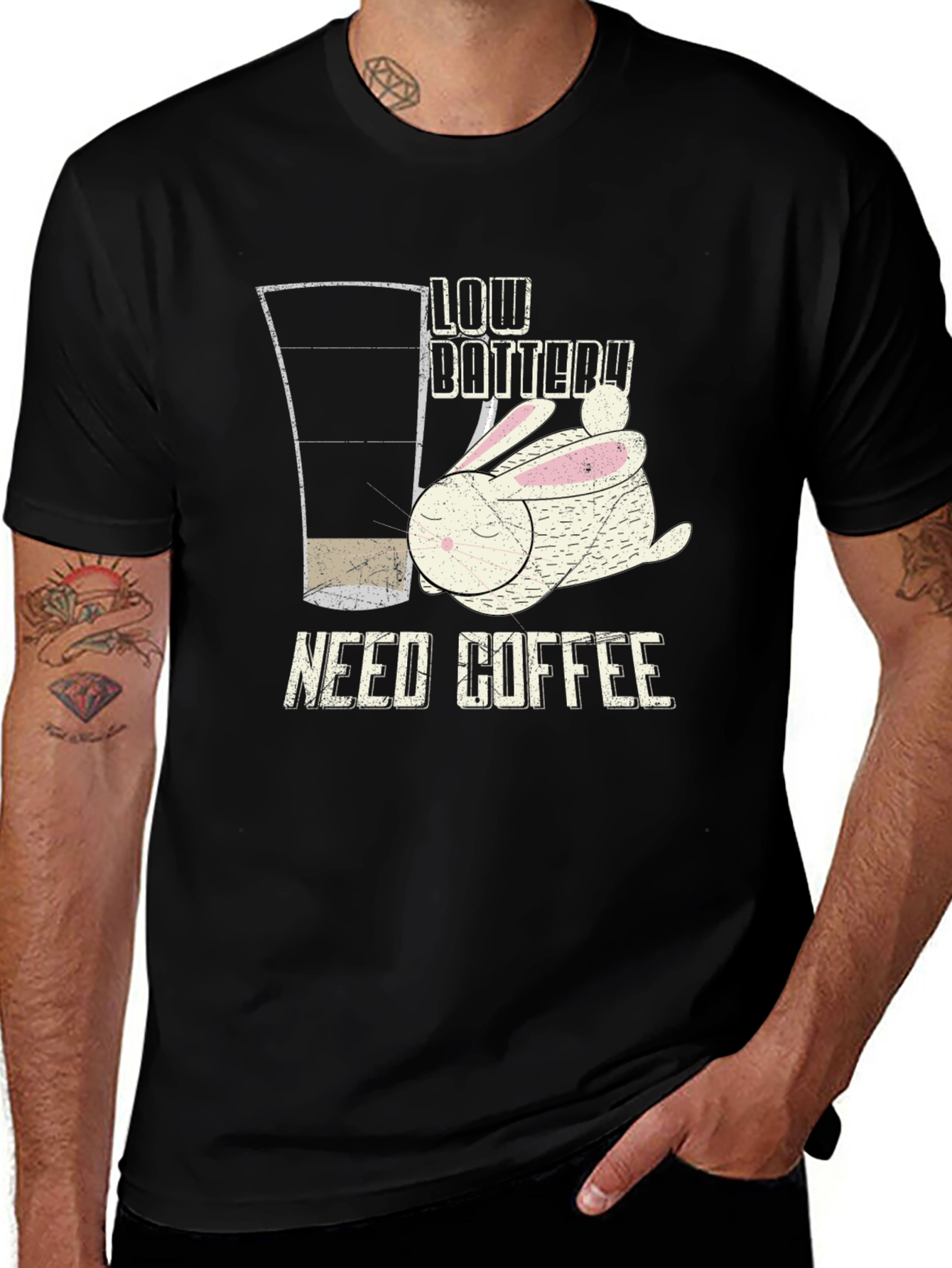 Variant 26 of Low Battery Need Coffee T-Shirt