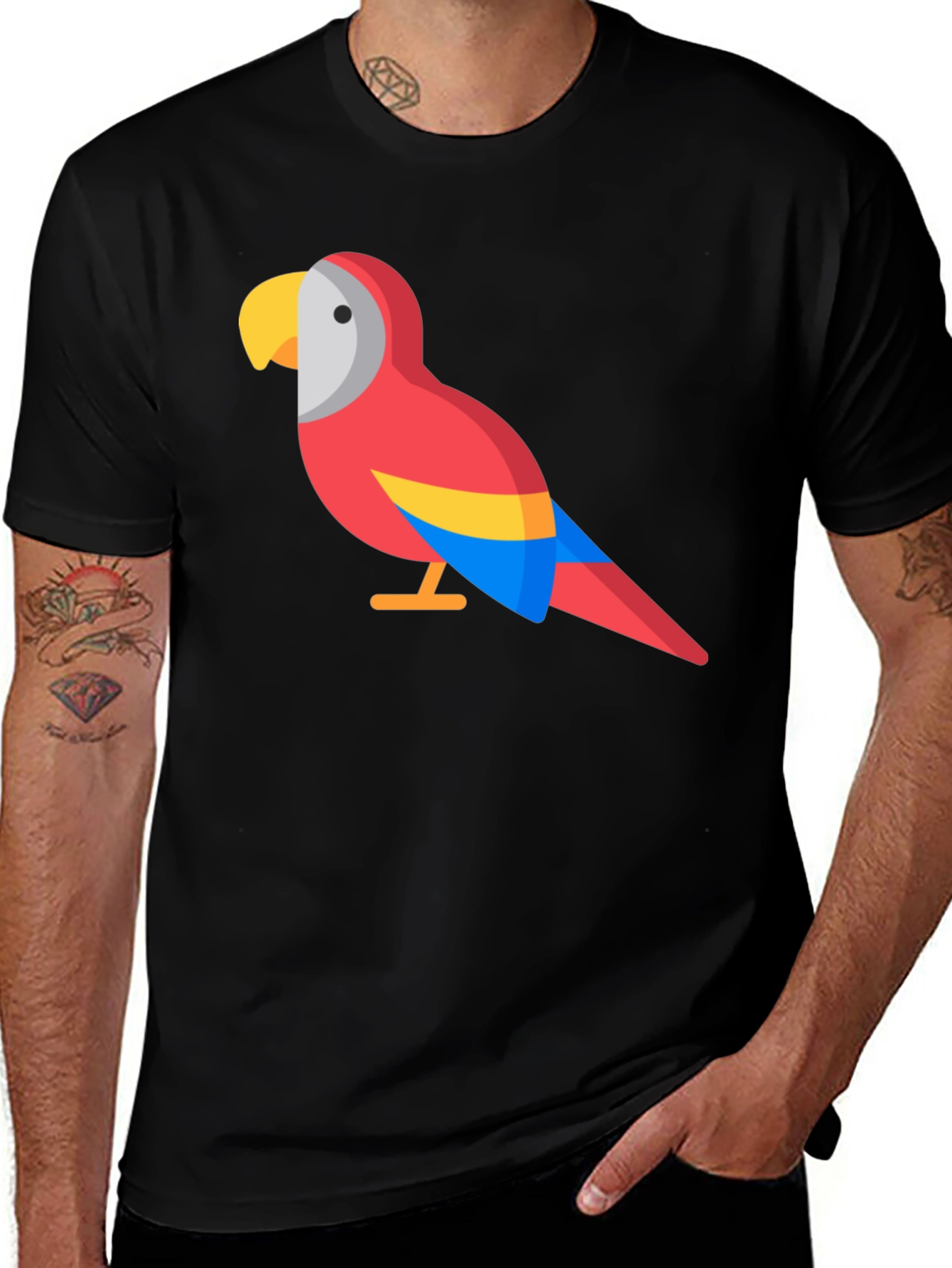 Variant 5 of Parrot Graphic Black T-Shirt
