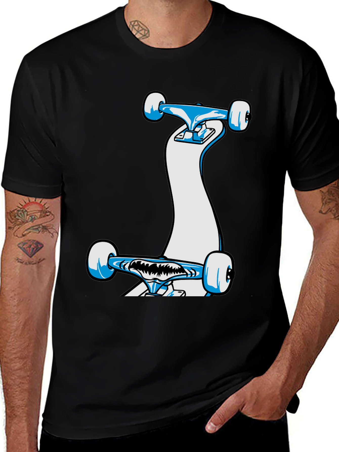 Variant 20 of Skateboard Graphic Black T-Shirt
