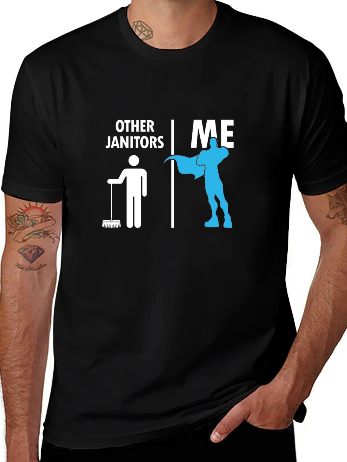 Variant 14 of Janitor Superhero T-Shirt Funny Cleaning Crew Tee