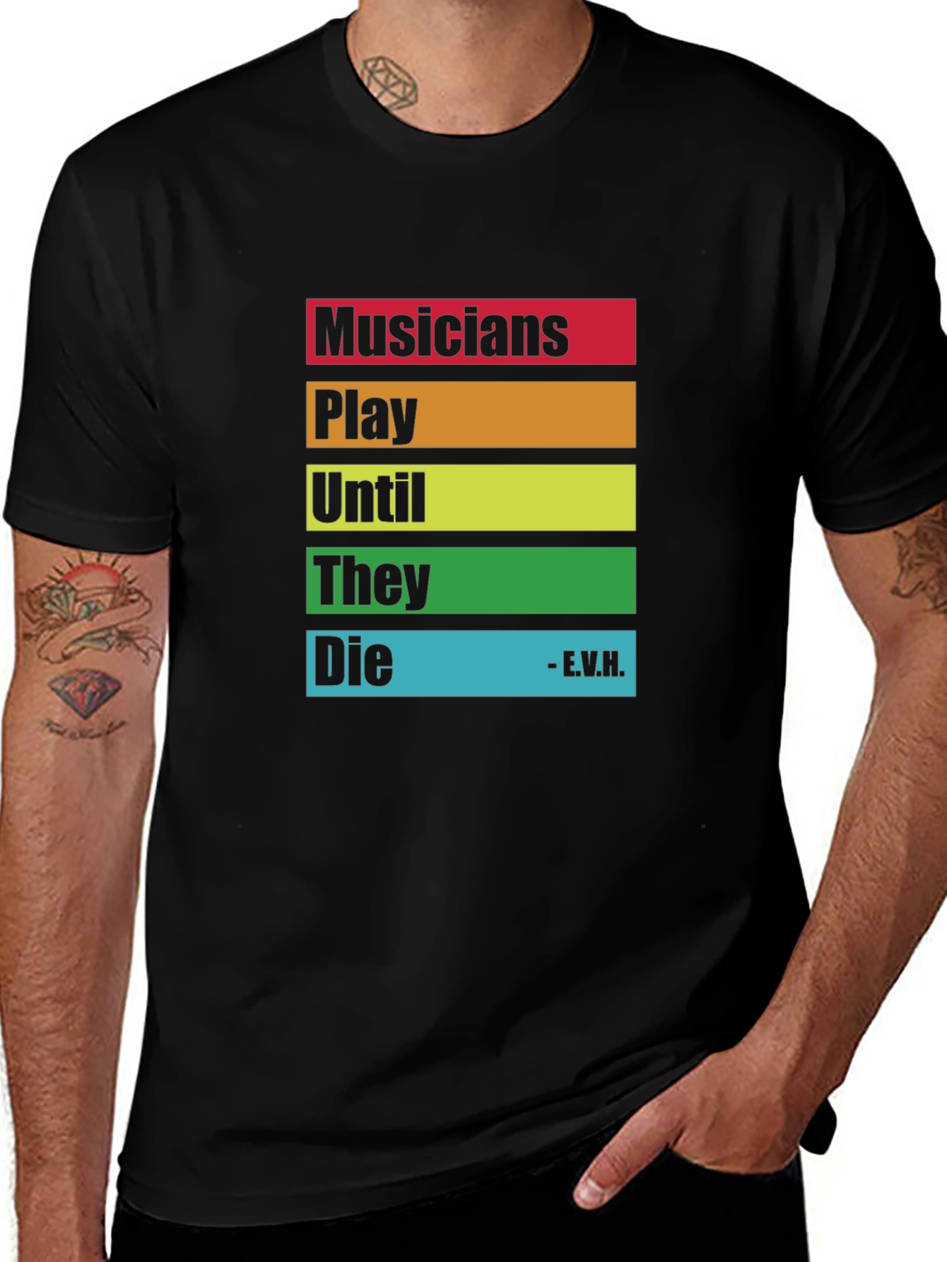 Variant 7 of Musician's Saying T-Shirt - Play Until They Die