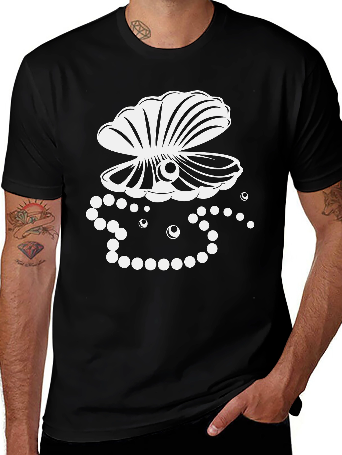 Variant 18 of Pearl Oyster Graphic Tee - Classic Black